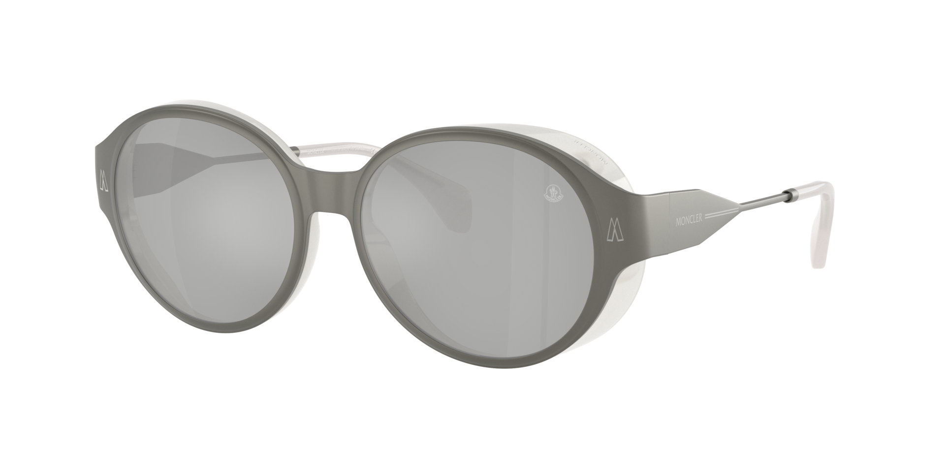 Moncler Unisex Sunglass ME4005T AUROS -  Frame color: Matte Gun Metal, Lens color: Mirror Silver
