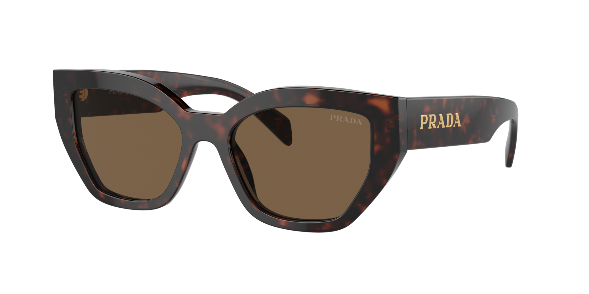 Prada Woman Sunglass PR A09S -  Frame color: Briar Tortoise, Lens color: Dark Brown