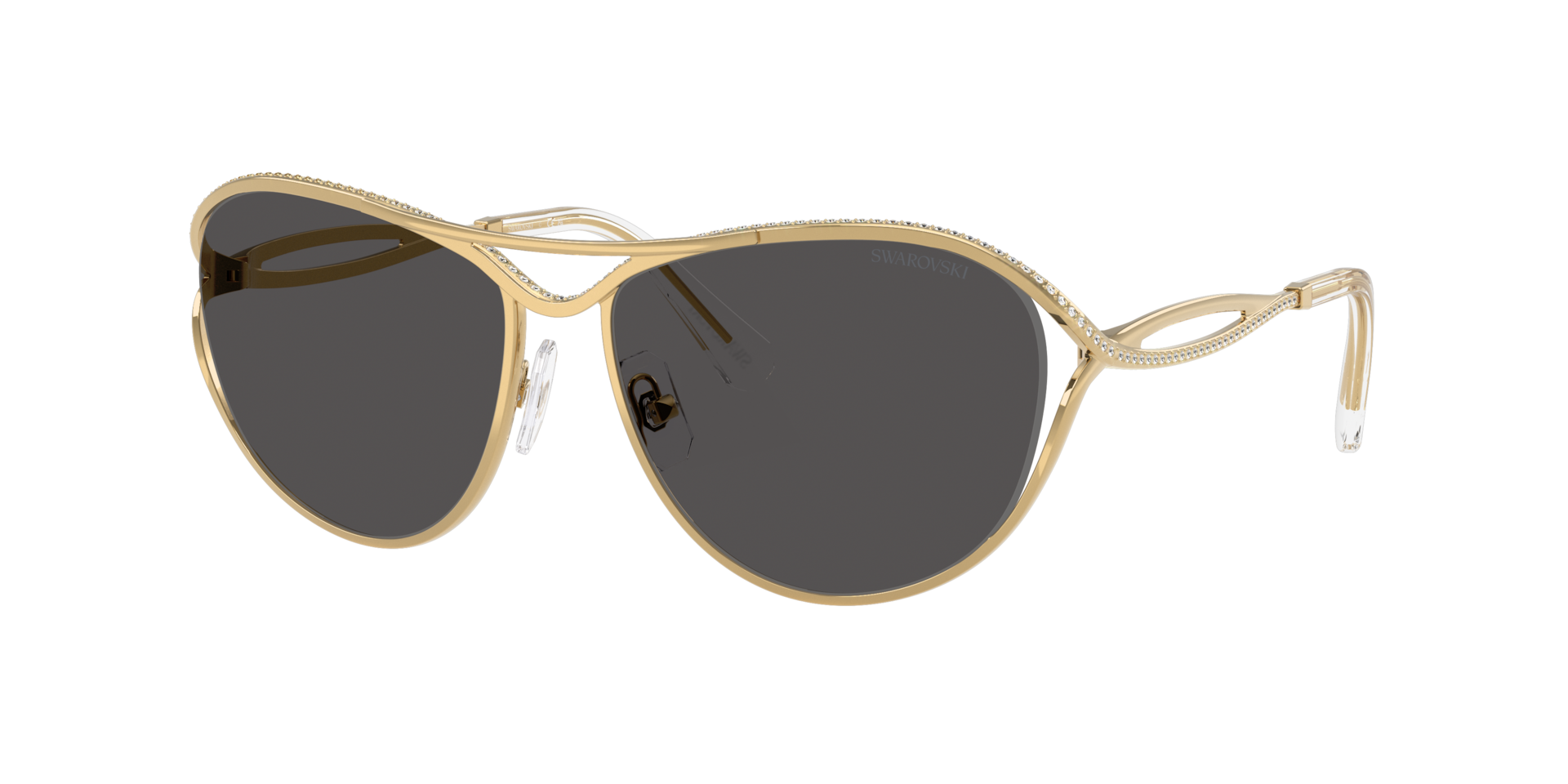 Swarovski Woman Sunglass SK7028 -  Frame color: Gold, Lens color: Dark Grey