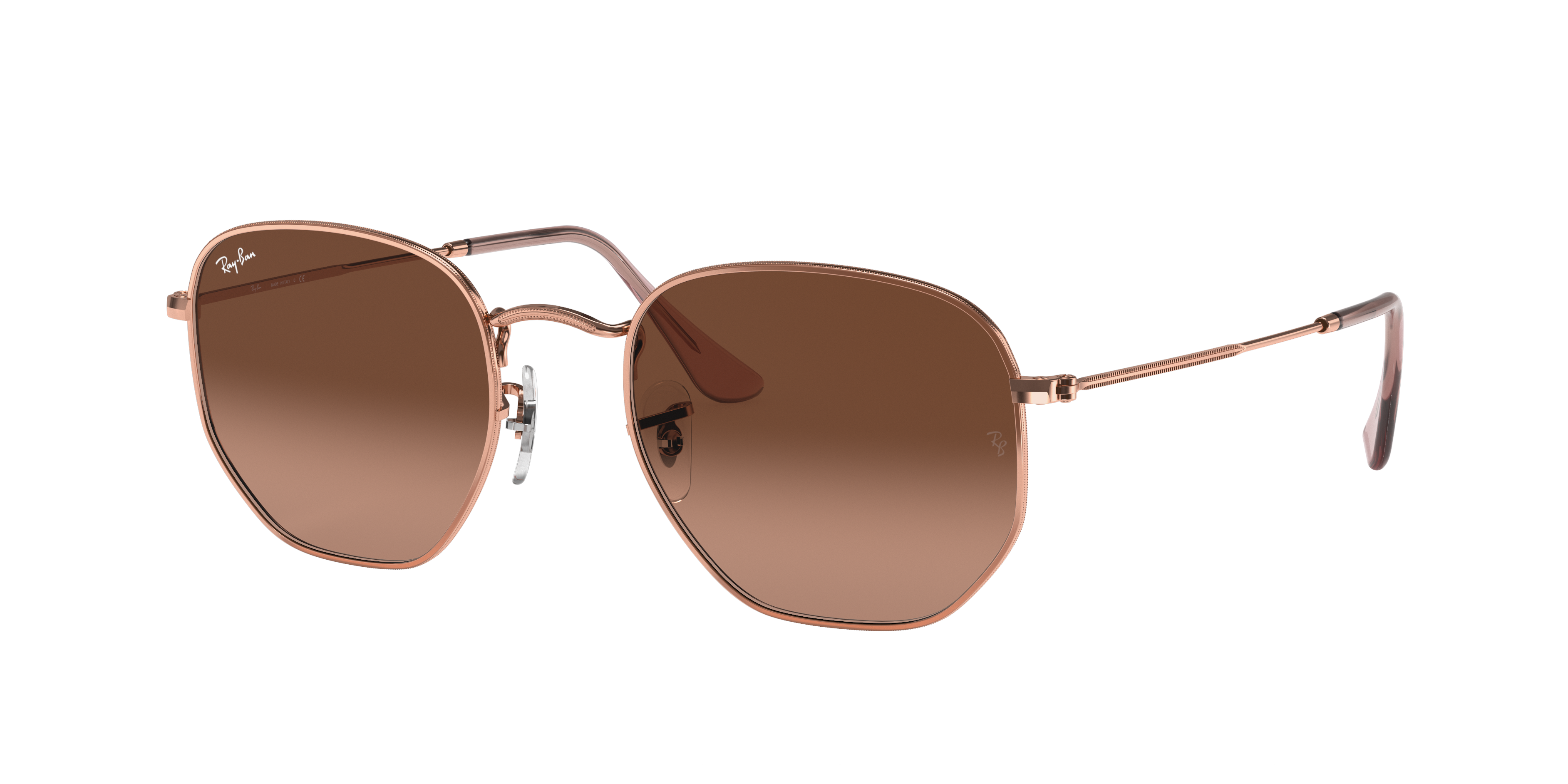 Ray-Ban Hexagonal Flat Lenses M (51 - 21) with Brown lenses and