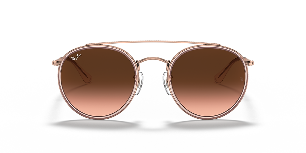 Ray-Ban Women\'s Round Double-Bridge Sunglasses - Rose Sunglasses Ray-Ban Round Double Bridge Pink RB3647N 9069/A5  main image 4