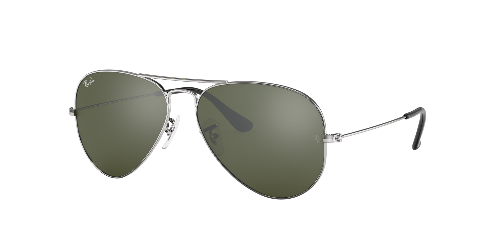 Ray-Ban Unisex Sunglass Aviator Mirror - Color del Marco: Plateado, Color de la Lente: Gris