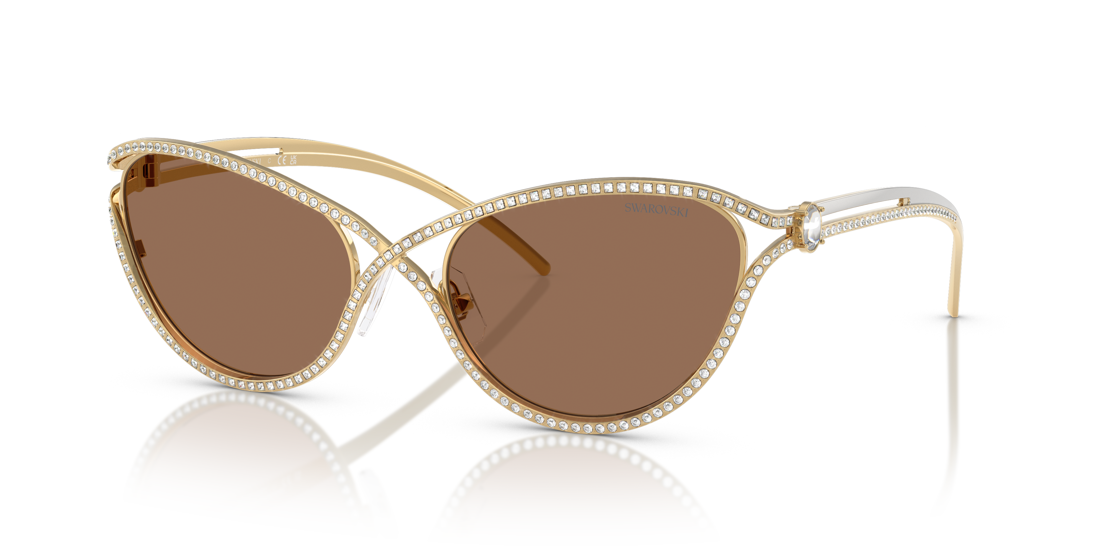 Swarovski SK7025 XXL (58 - 20) with Brown lenses and Gold frame
