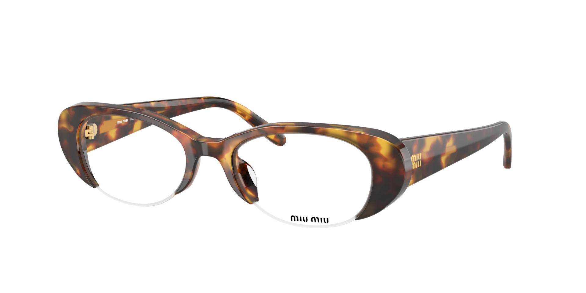 Miu Miu Woman Sunglass MU C05SU - Frame color: Honey Havana, Lens color: Clear Blue Light Filter