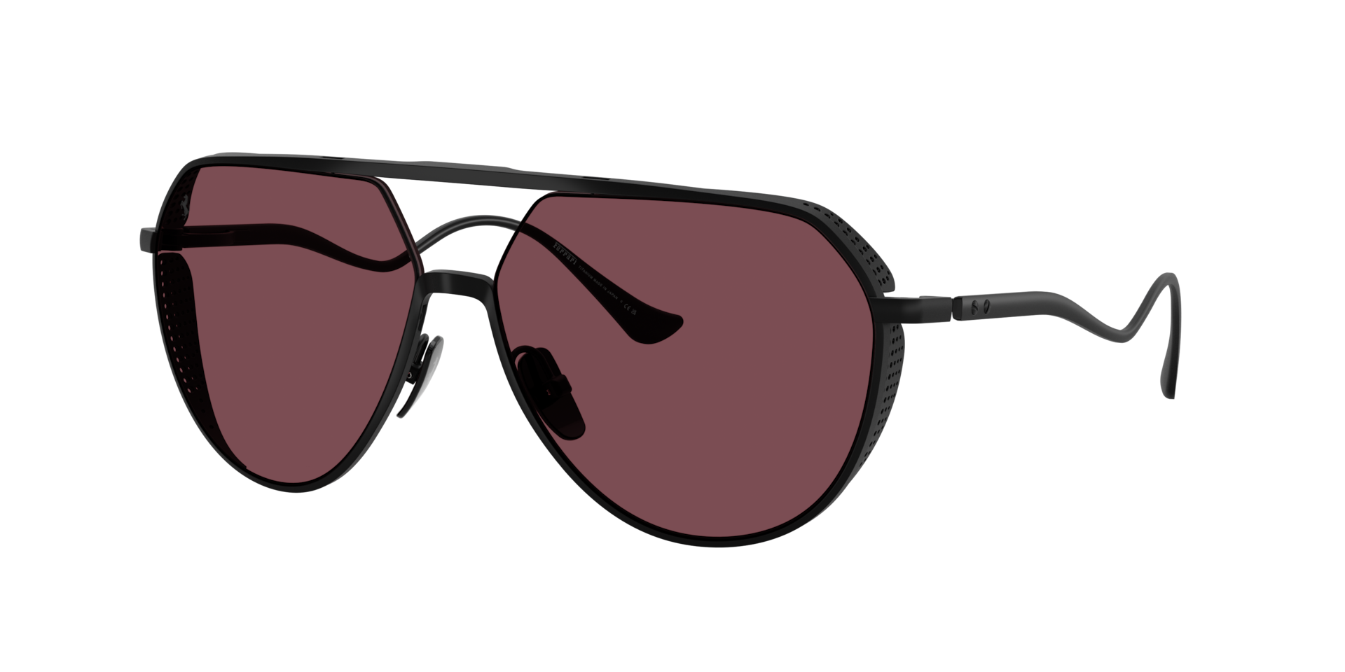 Ferrari Man Sunglass FH1021T -  Frame color: Matte Black, Lens color: Red