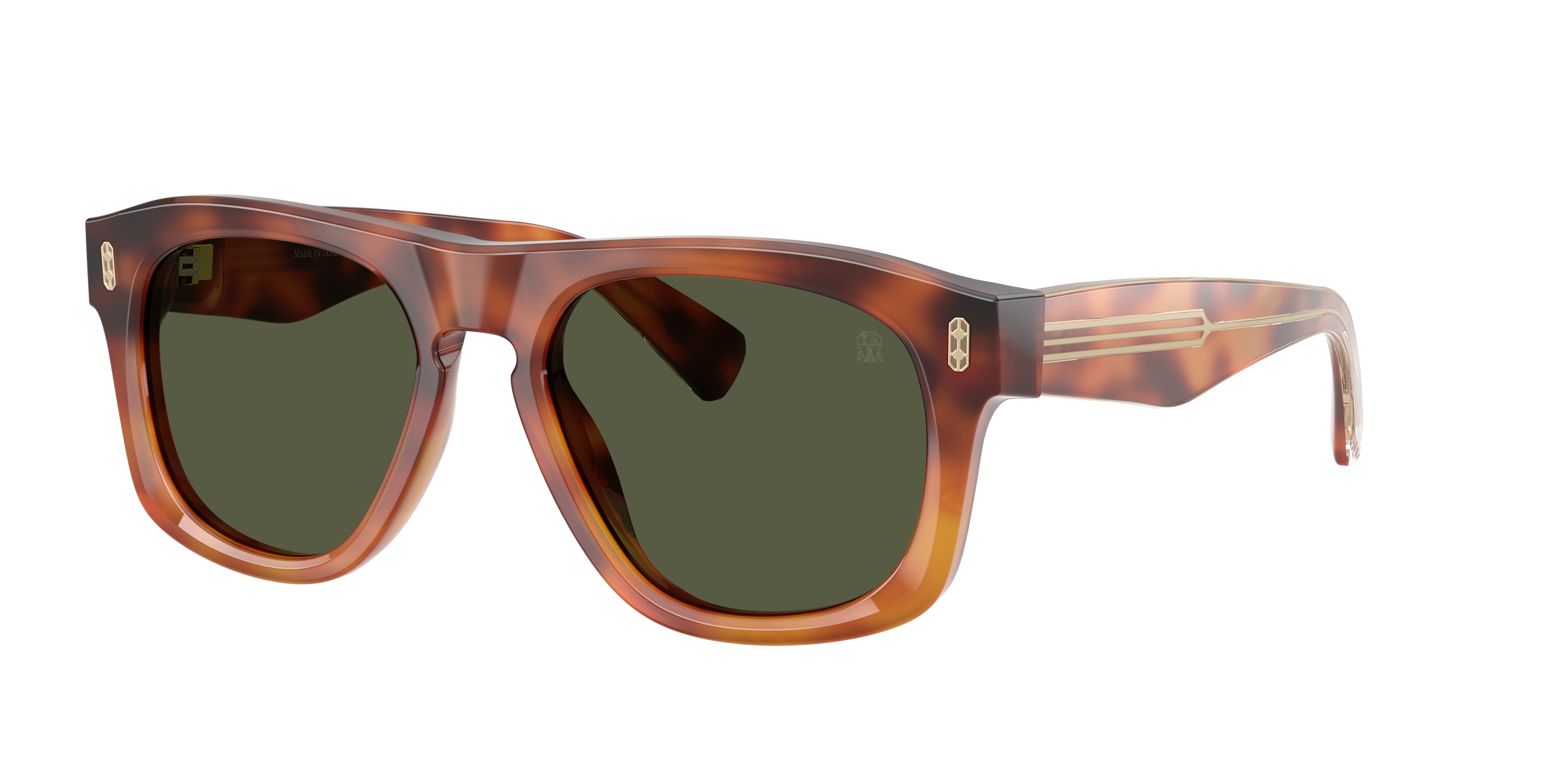 Brunello Cucinelli Man Sunglass Alke -  Frame color: Havana Fiamma, Lens color: Foresta