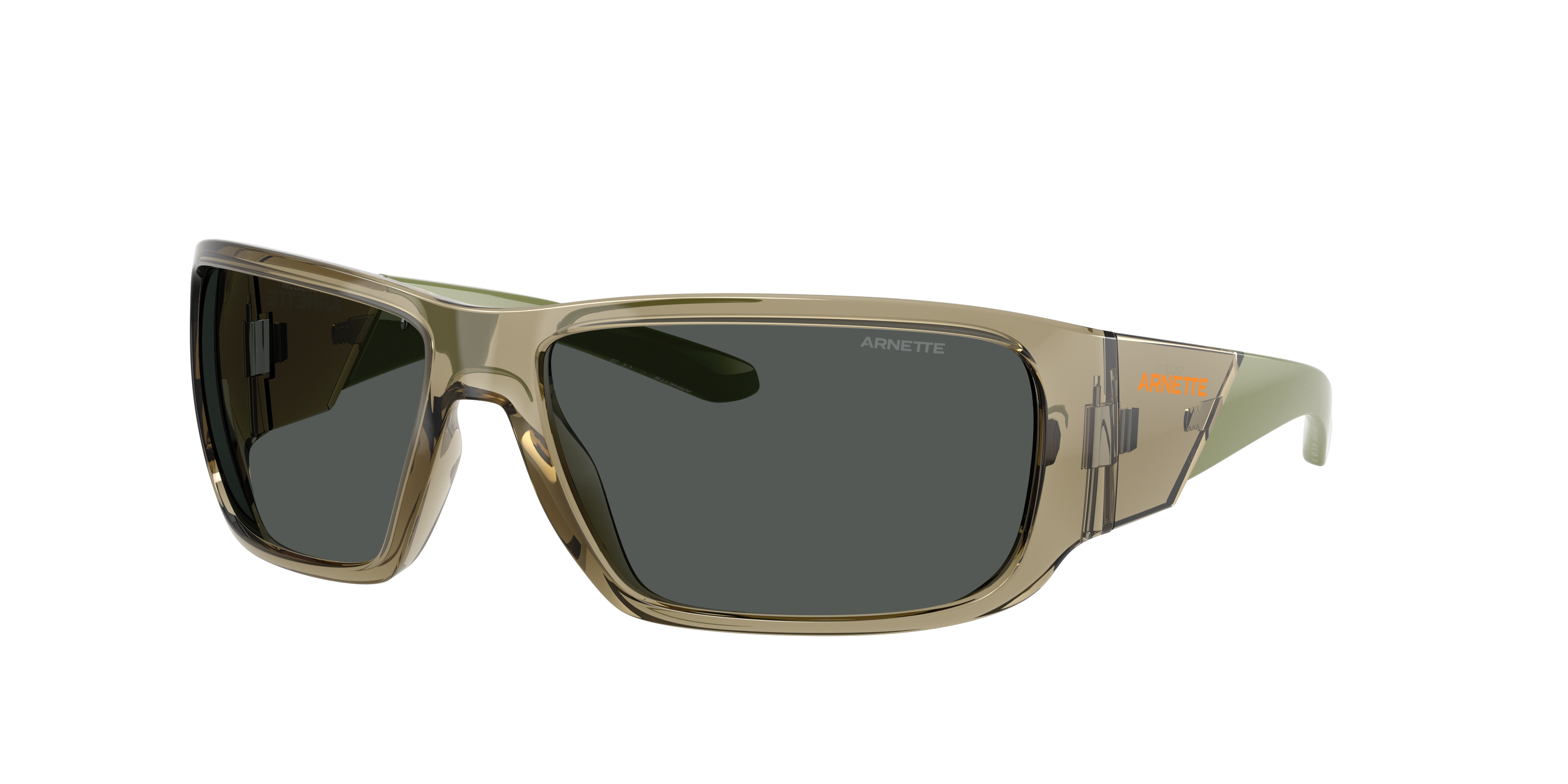 Arnette Man Sunglass Snap II -  Frame color: Transparent Olive, Lens color: Dark Grey
