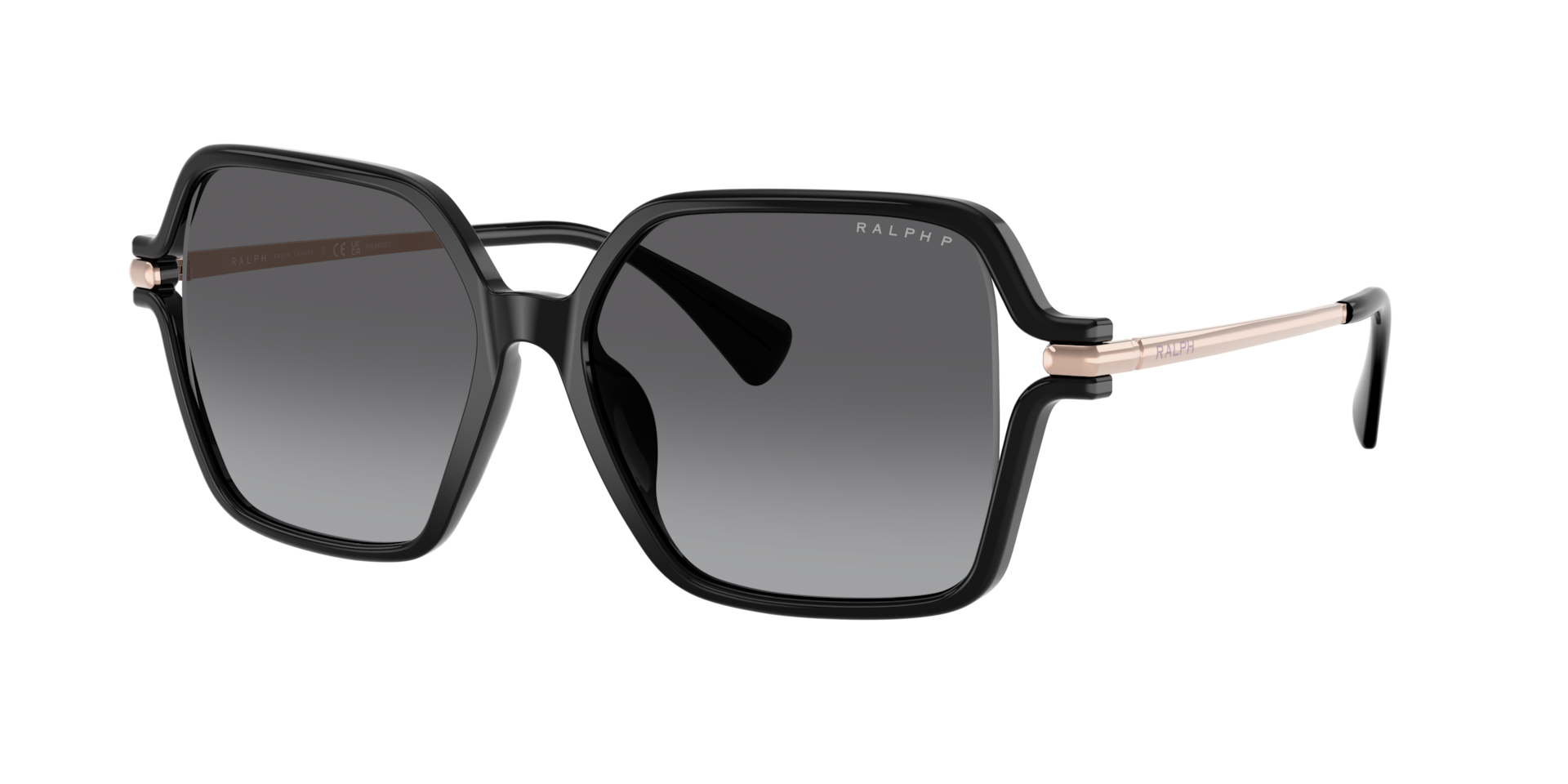 Ralph Woman Sunglass RA5319U -  Frame color: Shiny Black, Lens color: Polarized Gradient Grey