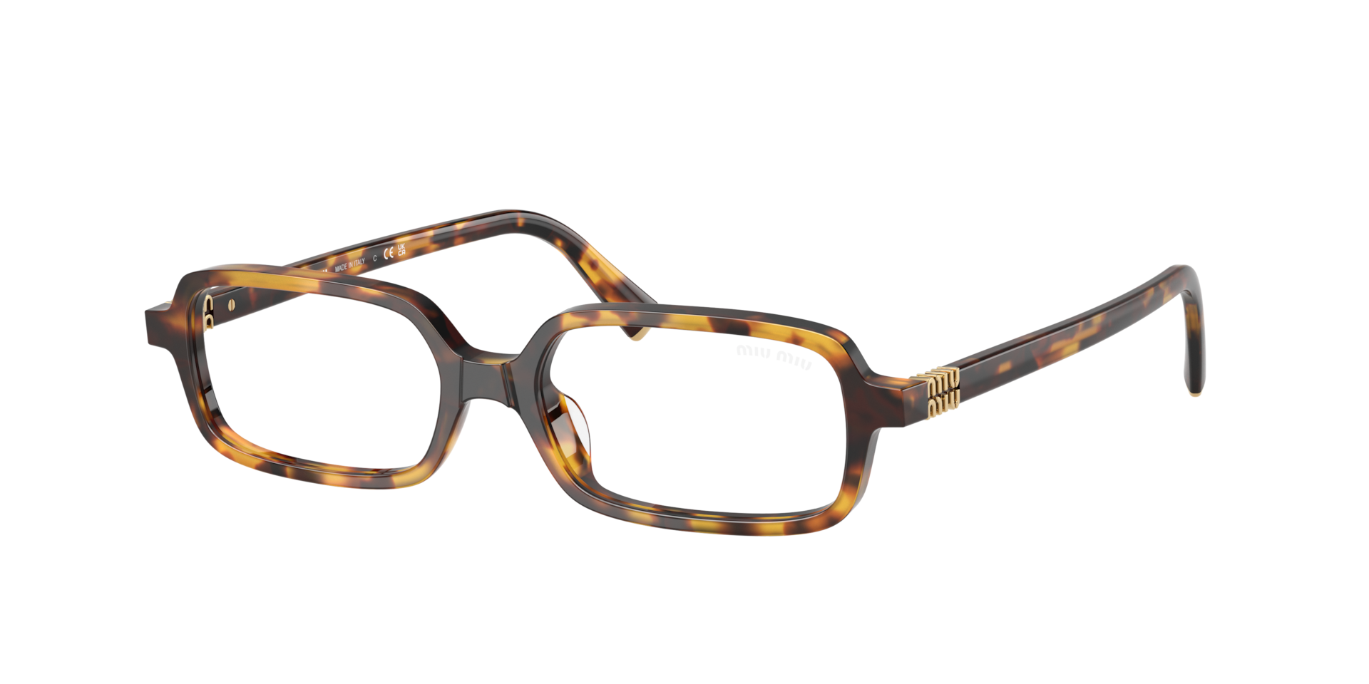 Miu Miu Frau Sunglass MU 11ZSF - Rahmenfarbe: Havana Honigfarben, Linsenfarbe: Clear Blue-Violet Light Filter