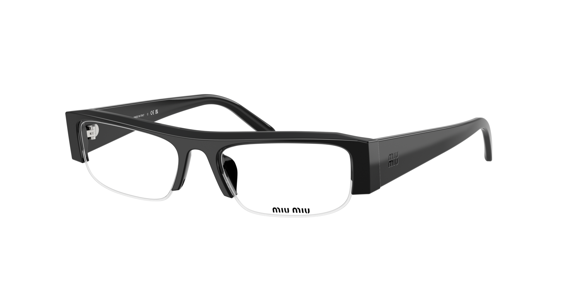 Miu Miu MU B07SF S (54 - 17) with Transparent lenses and Black