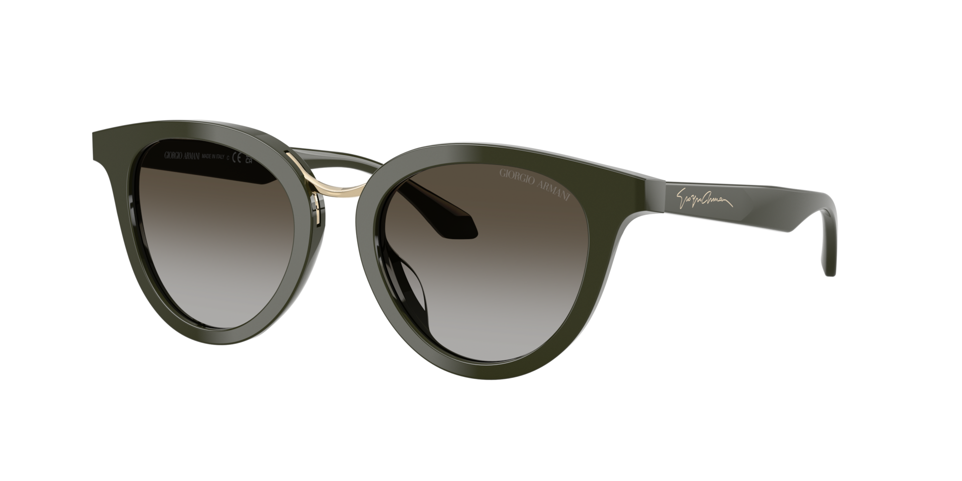 Giorgio Armani Mujer Gris Y Marrón Degradado Sunglass Ar8252u - Color Del Marco: Verde, Color De La Lente:
