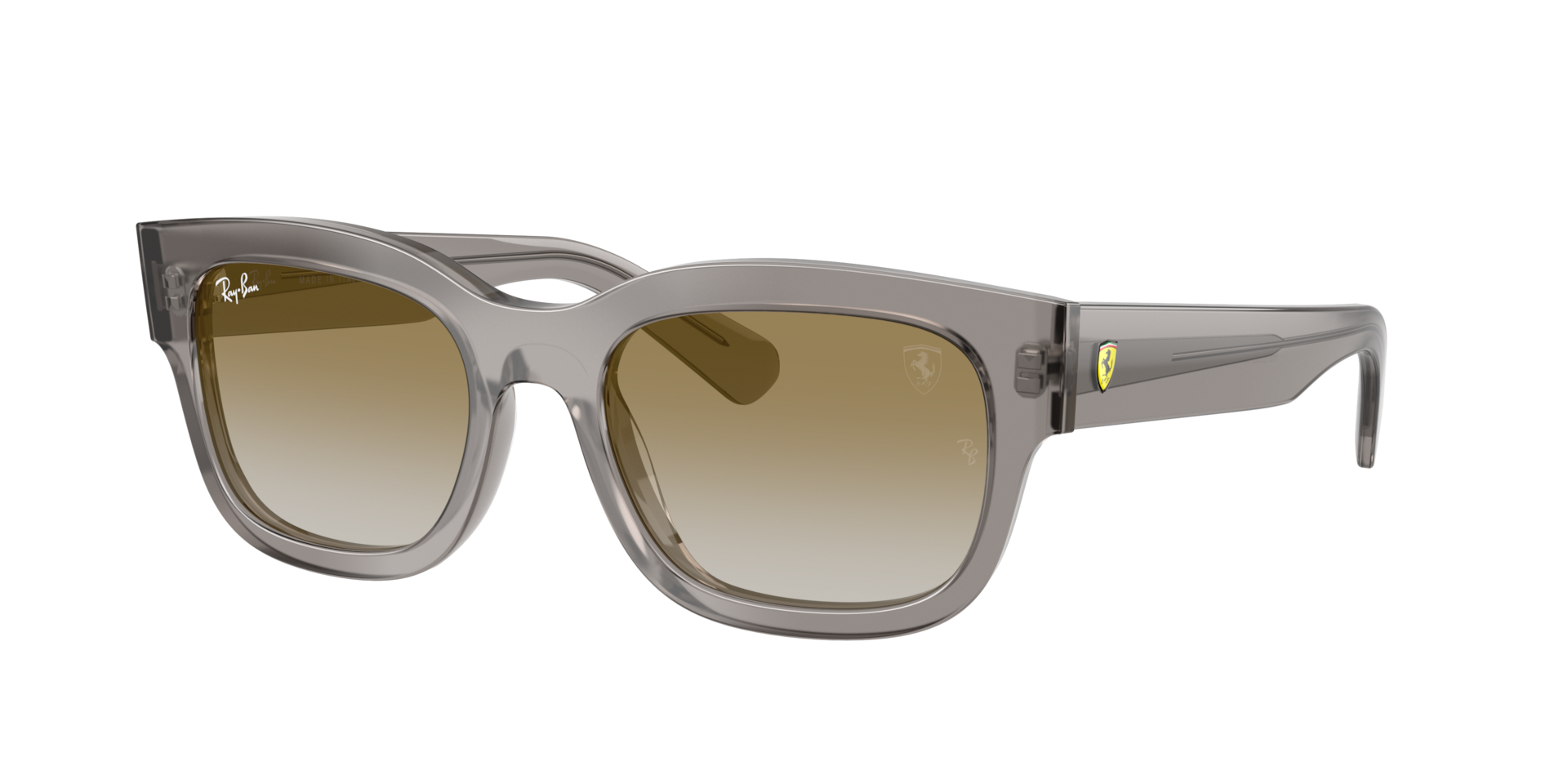 Ray-Ban Unisex Sunglass RB2228M Scuderia Ferrari Collection - Couleur du Monture: Transparent Gris, Couleur de Lentille: Marron effet miroir Or