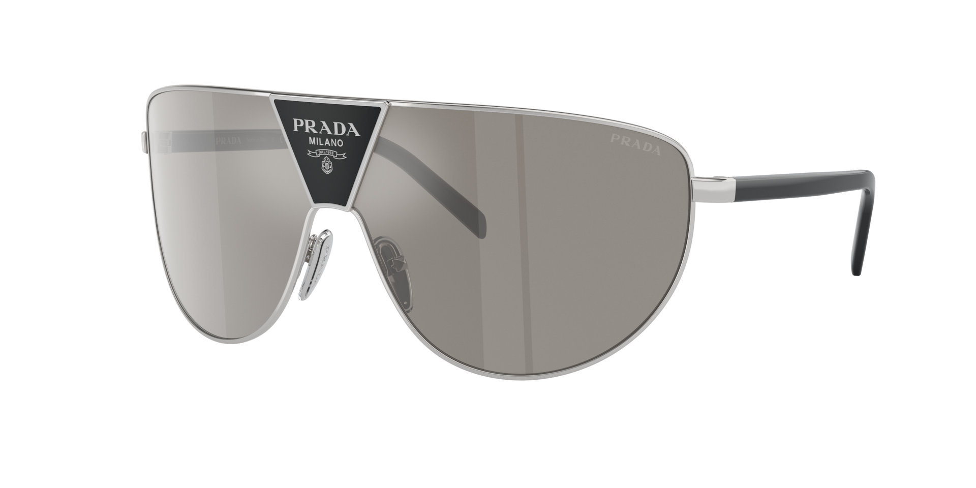 Prada Mann Sunglass PR 69ZS - Rahmenfarbe: Silber, Linsenfarbe: Hellgrau verspiegelt Silber
