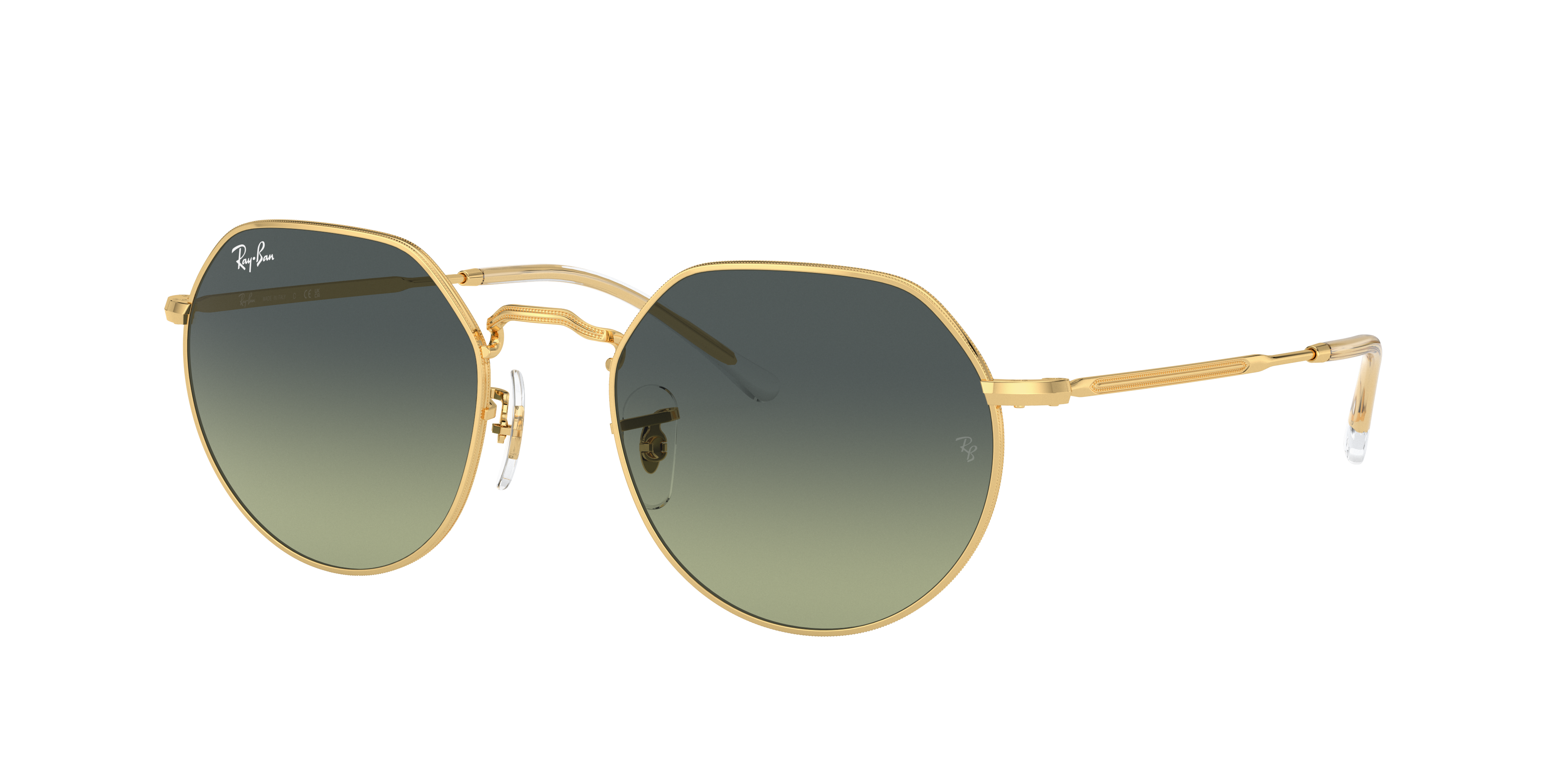 Ray-Ban Unisex Sunglass Jack -  Frame color: Arista Gold, Lens color: Green Vintage