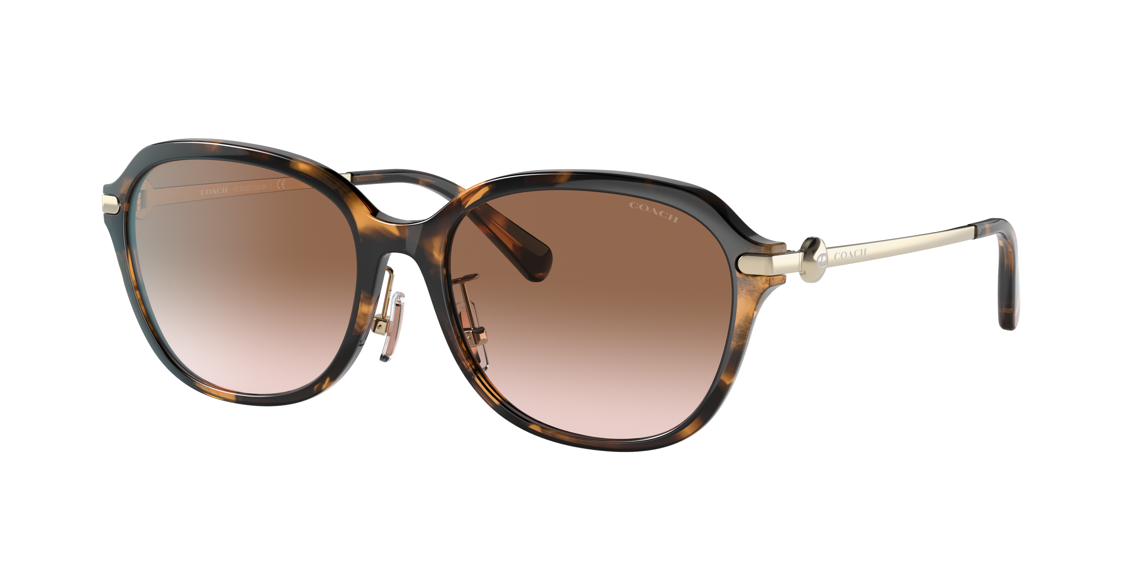 Coach Woman Sunglass C6199 -  Frame color: Dark Tortoise, Lens color: Brown Gradient