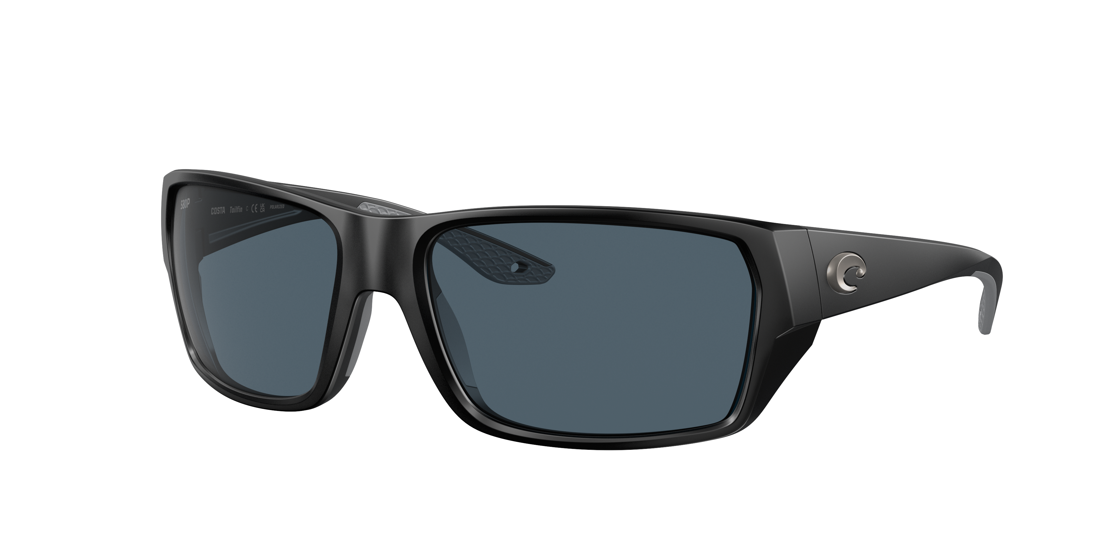 Costa Man Sunglass Tailfin -  Frame color: Matte Black, Lens color: Gray