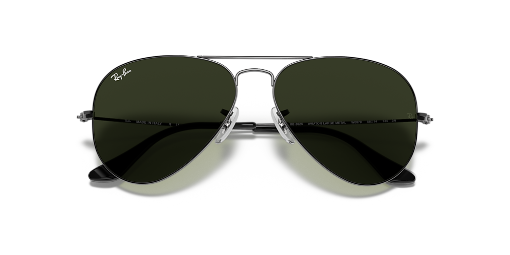 Ray-Ban Aviator Classic XL (58 - 14) with Green lenses and Grey