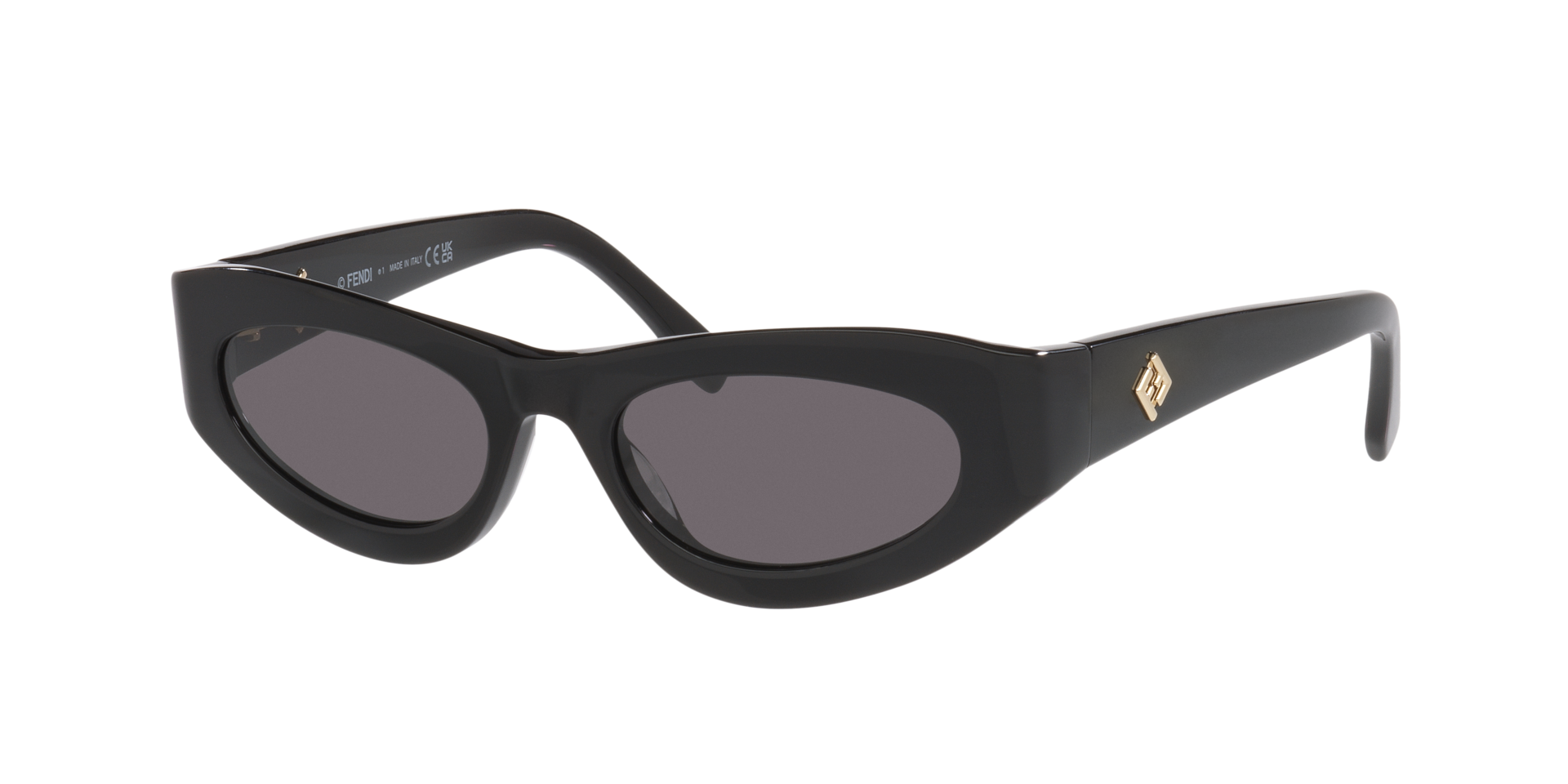 Fendi Woman Sunglass FF Diamonds FE40177U -  Frame color: Black, Lens color: Grey