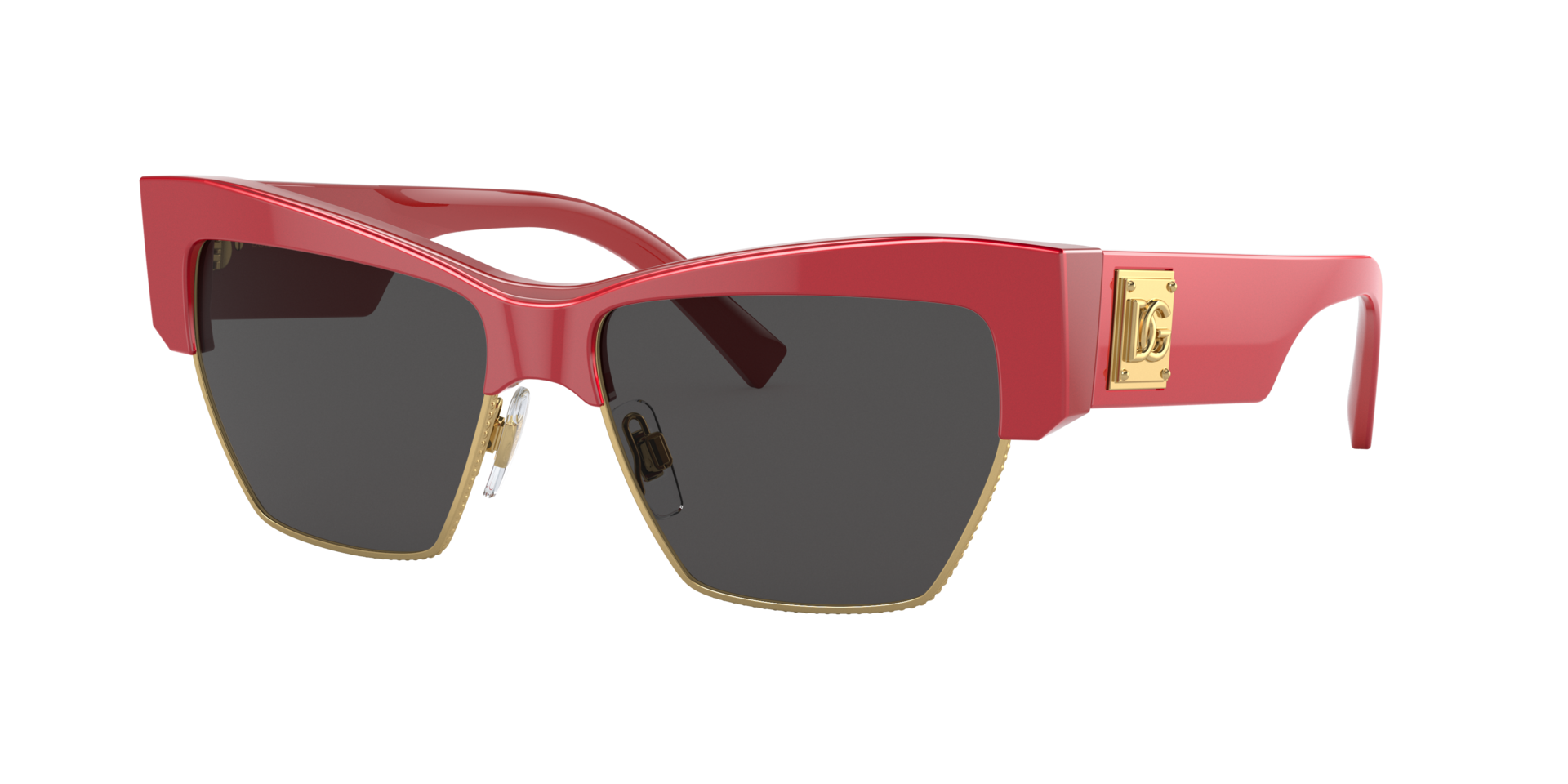 Dolce&Gabbana Frau Sunglass DG4415 - Rahmenfarbe: Metallic Rot, Linsenfarbe: Dunkelgrau