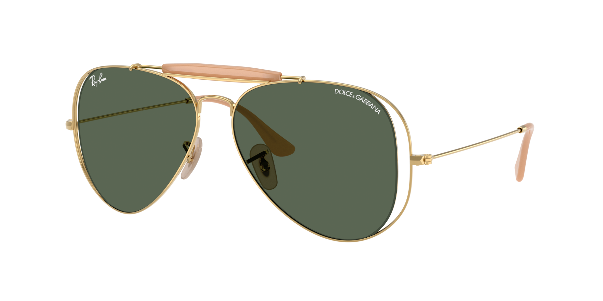 Ray-Ban Unisex Sunglass The Outdoorsman By Dolce&Gabbana -  Framekleur: Arista goud, Lenskleur: Donkergroen