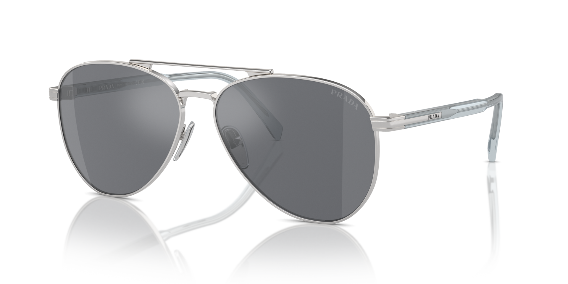 Prada PR A58S L (61 - 14) with Grey lenses and Silver frame