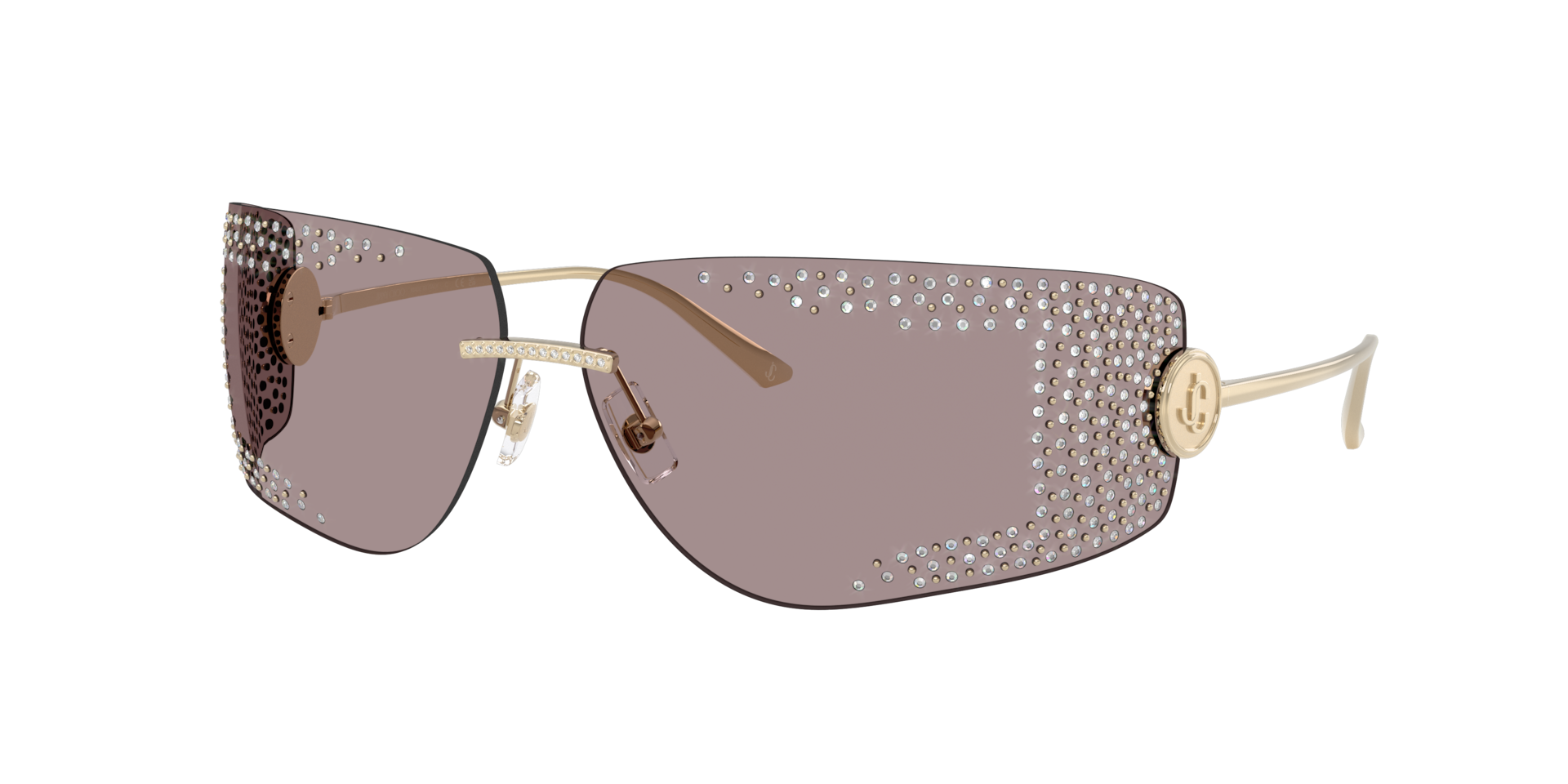 Jimmy Choo Woman Sunglass JC4009B -  Frame color: Pale Gold, Lens color: Light Purple Brown