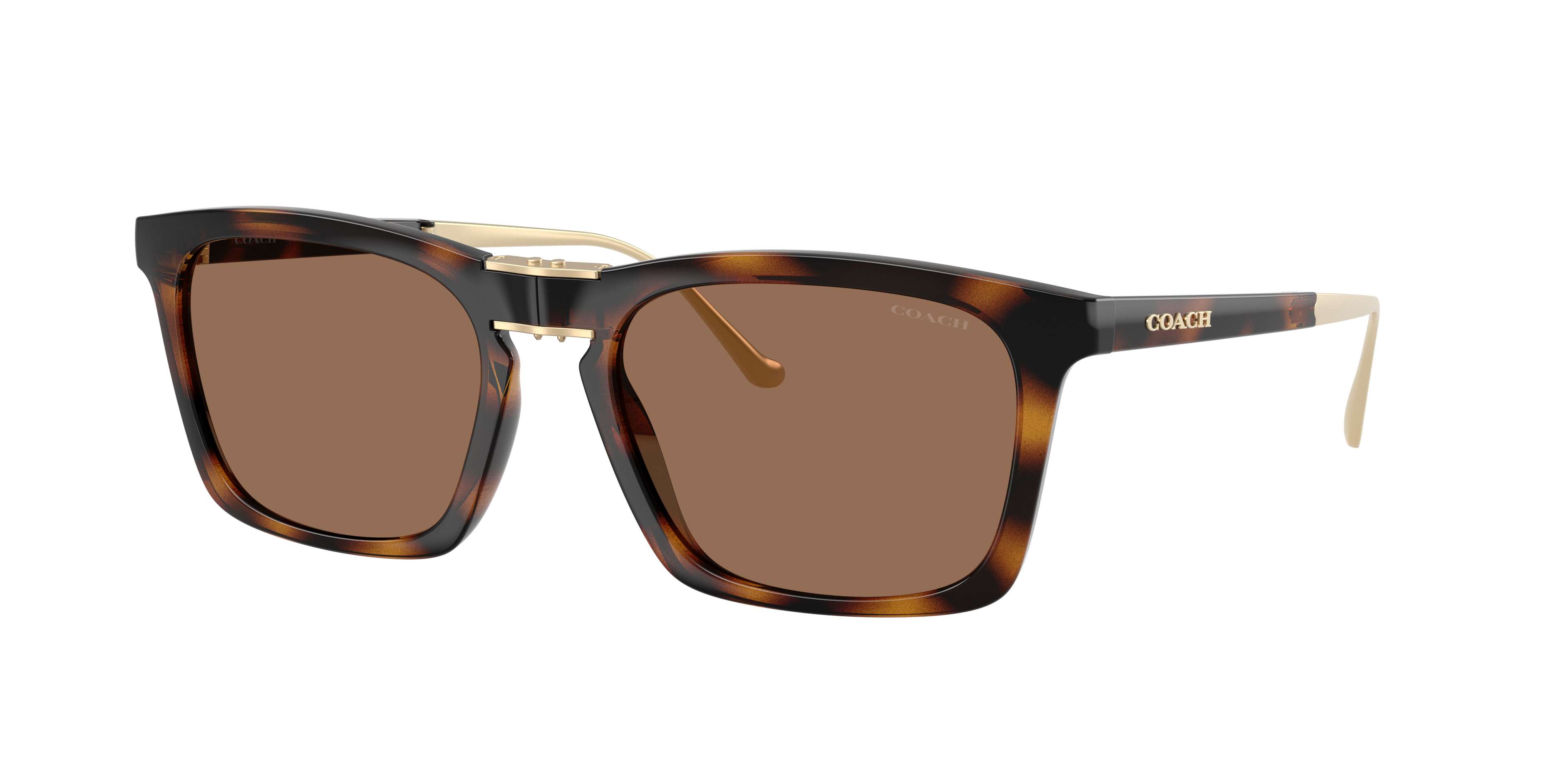 Coach Man Sunglass CDP54 -  Frame color: Dark Tortoise, Lens color: Brown Solid