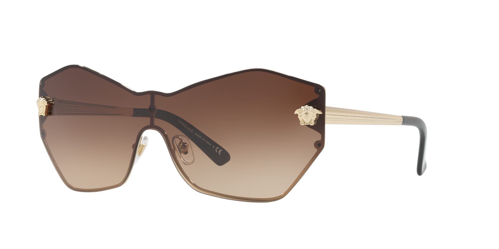 Versace Femme Sunglass VE2182 - Couleur du Monture Or Ple Couleur de Lentille Dgrad Marron fonc Marron clair 120 €