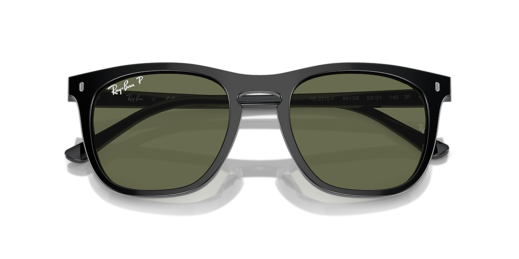Ray-Ban RB2210 L (53 - 21) with Green lenses and Black frame Ray-Ban RB2210 L (53 - 21) with Green lenses and Black frame