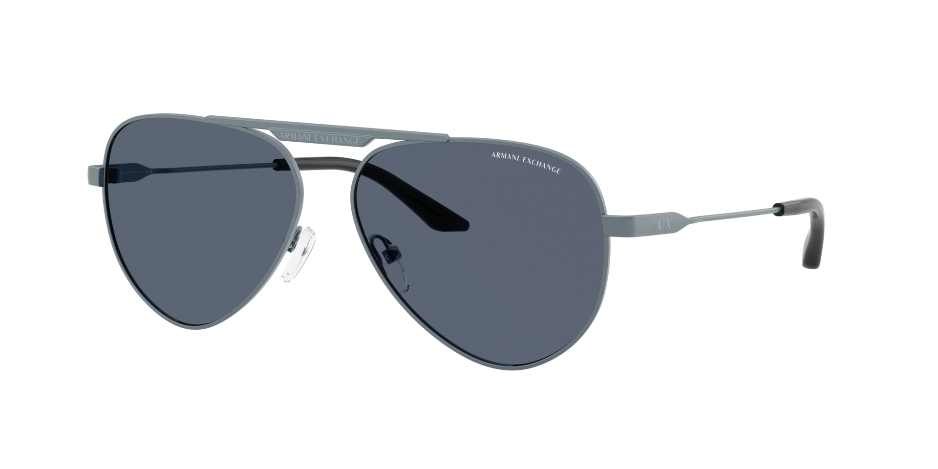 Armani Exchange Unisex Sunglass AX2060S -  Frame color: Metalised Matt Blue, Lens color: Dark Grey