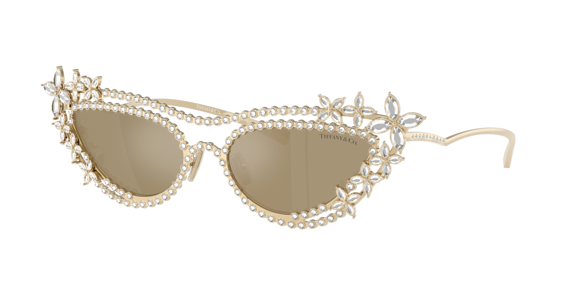 Tiffany & Co. Woman Sunglass TF3109BK - Frame color: Pale Gold Plated, Lens color: Clear Mirror Real Yellow Gold