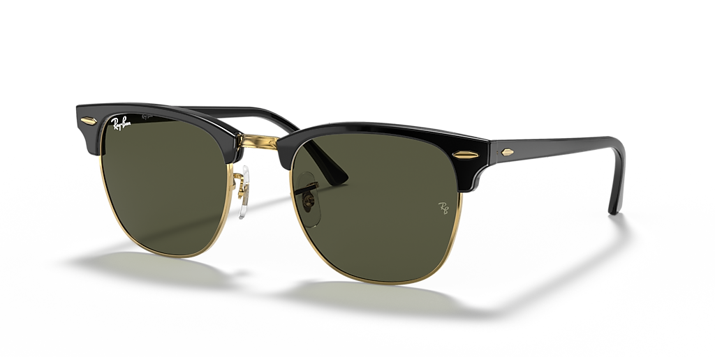 Ray-Ban Clubmaster Classic XL (55 - 19) with Green lenses and