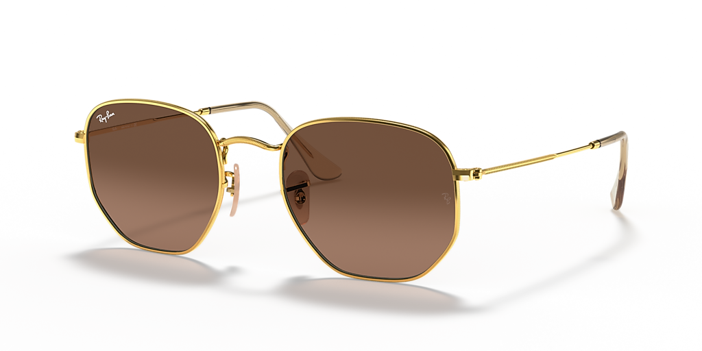 Ray-Ban Hexagonal Flat Lenses M (51 - 21) with Brown lenses and