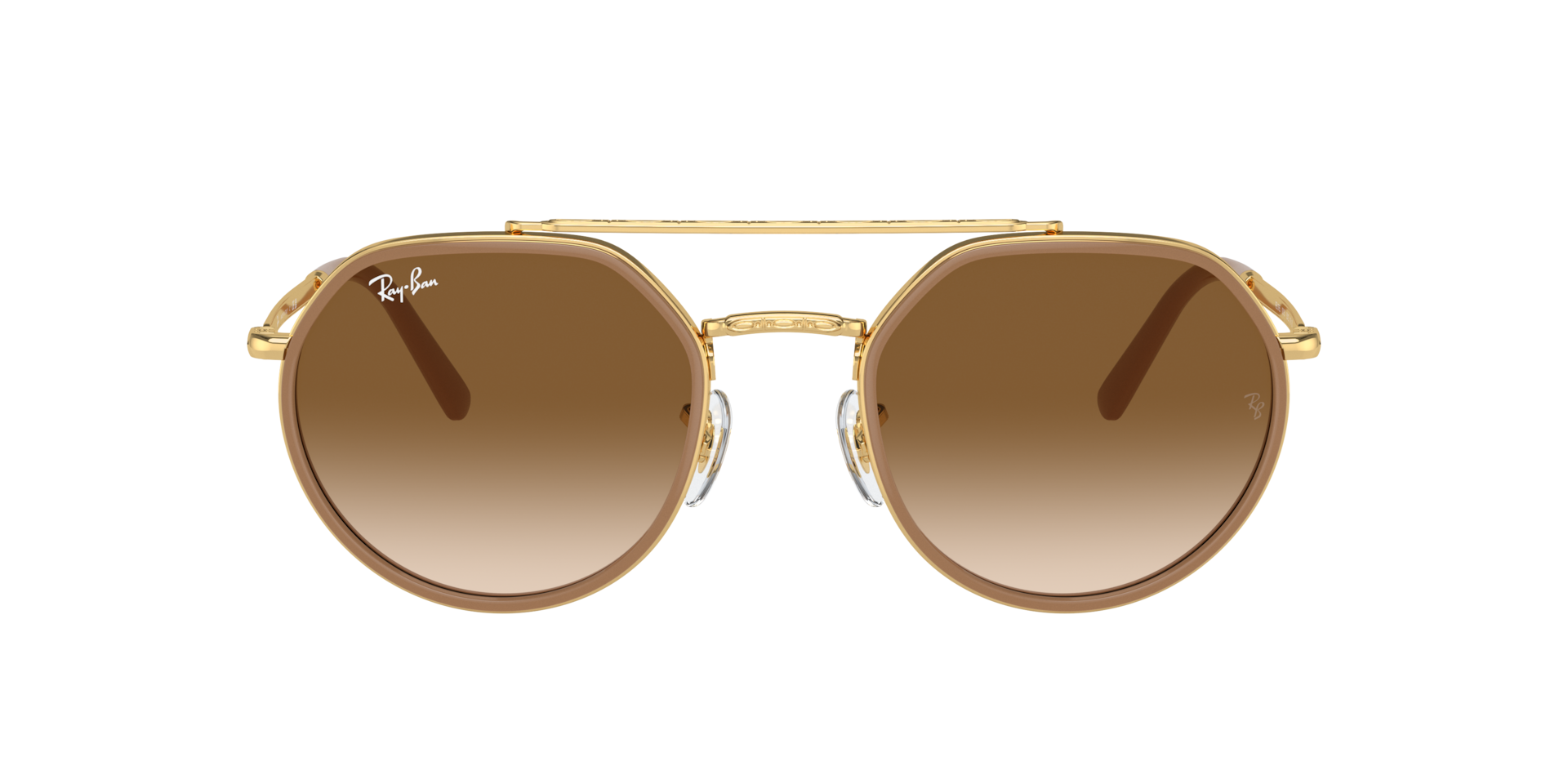 Ray-Ban RB3765 L (53 - 22) with Brown lenses and Gold frame