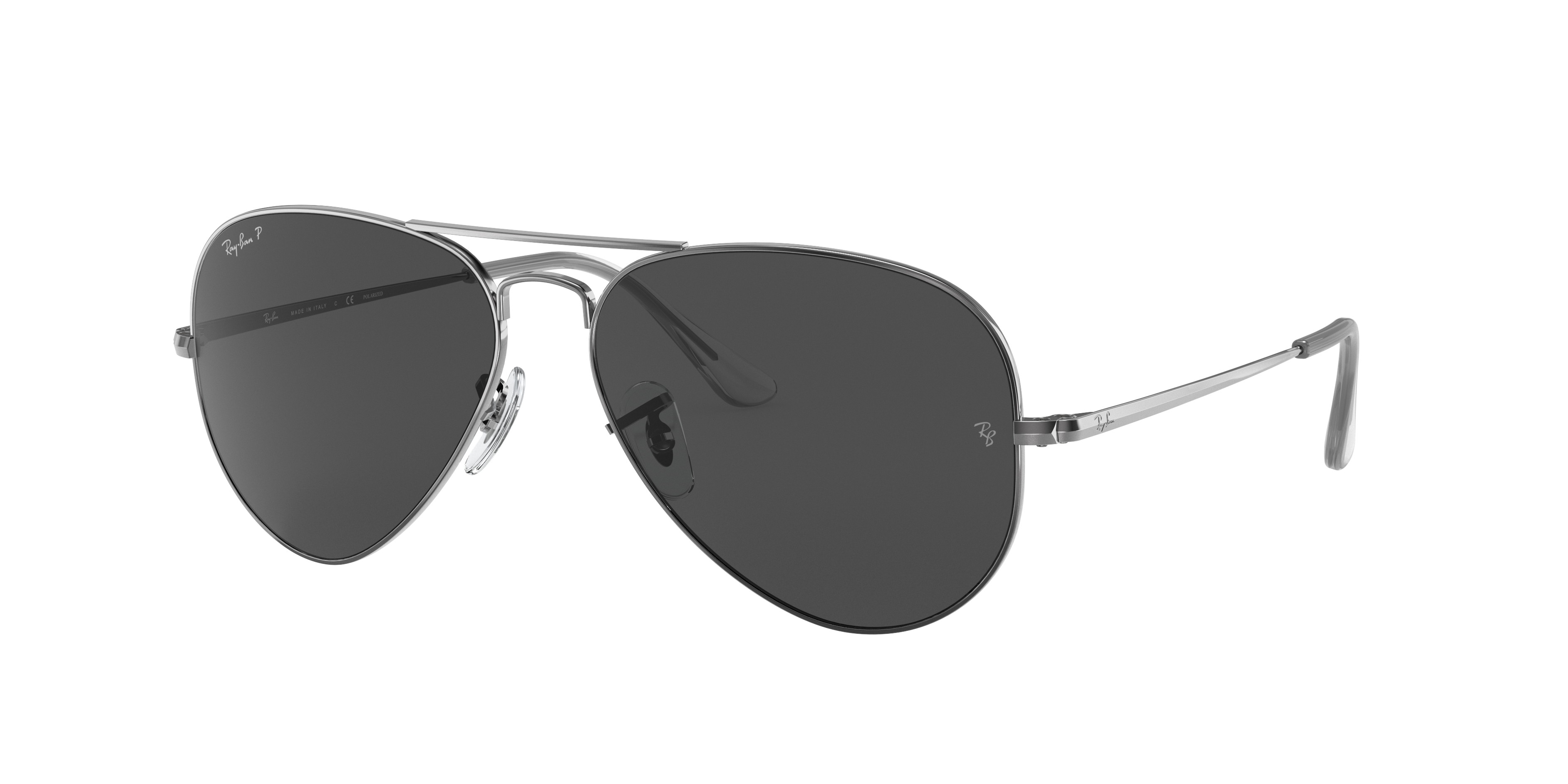 美品Ray-Ban RB3689 AVIATOR L 2 EVOLVE Ray-Ban Aviator Metal II XXL (62 - 14) with Black lenses and Grey