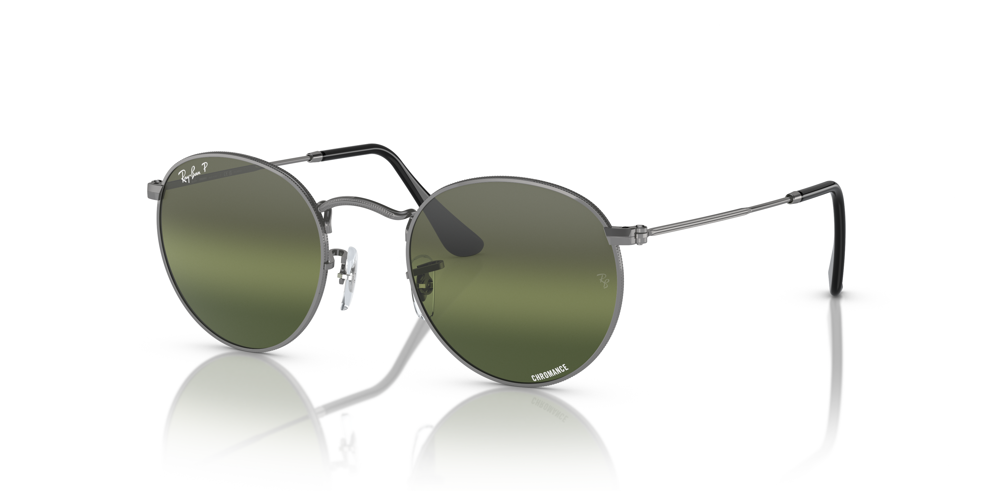 Bombdy9 　Ray-Ban RB3447 ROUND L ゴ Ray-Ban Round Metal Polarized+ Lenses L (53 - 21) with Green