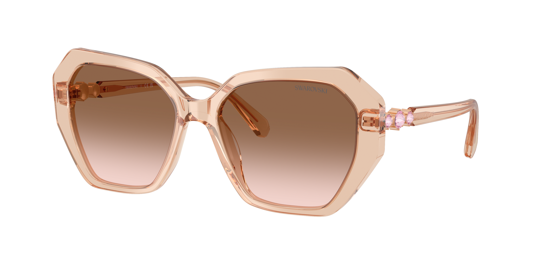 Swarovski Brown Woman Sk6017 106313 Sunglasses Acetate Geometric Normal Shaded - Image 3