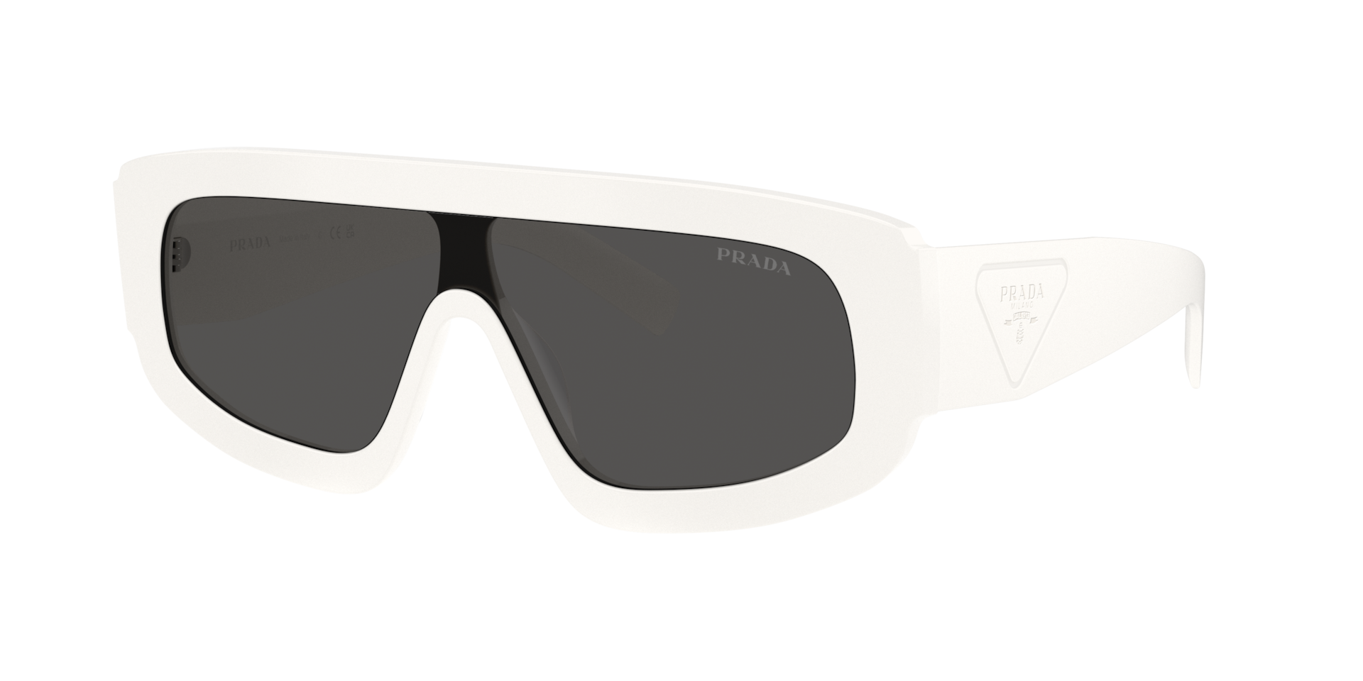 Prada Mann Sunglass PR D10S - Rahmenfarbe: Talkum, Linsenfarbe: Dunkelgrau