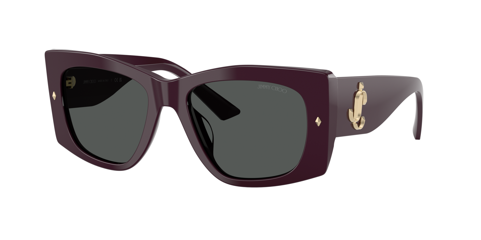 Jimmy Choo Frau Sunglass JC5061U - Rahmenfarbe: Pflaume, Linsenfarbe: Dunkelgrau