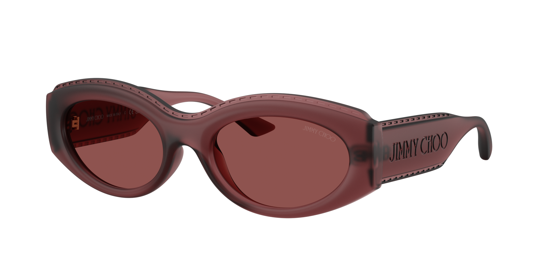 Jimmy Choo Frau Sunglass JC6002U - Rahmenfarbe: Preiselbeere transparent, Linsenfarbe: Dunkelviolett