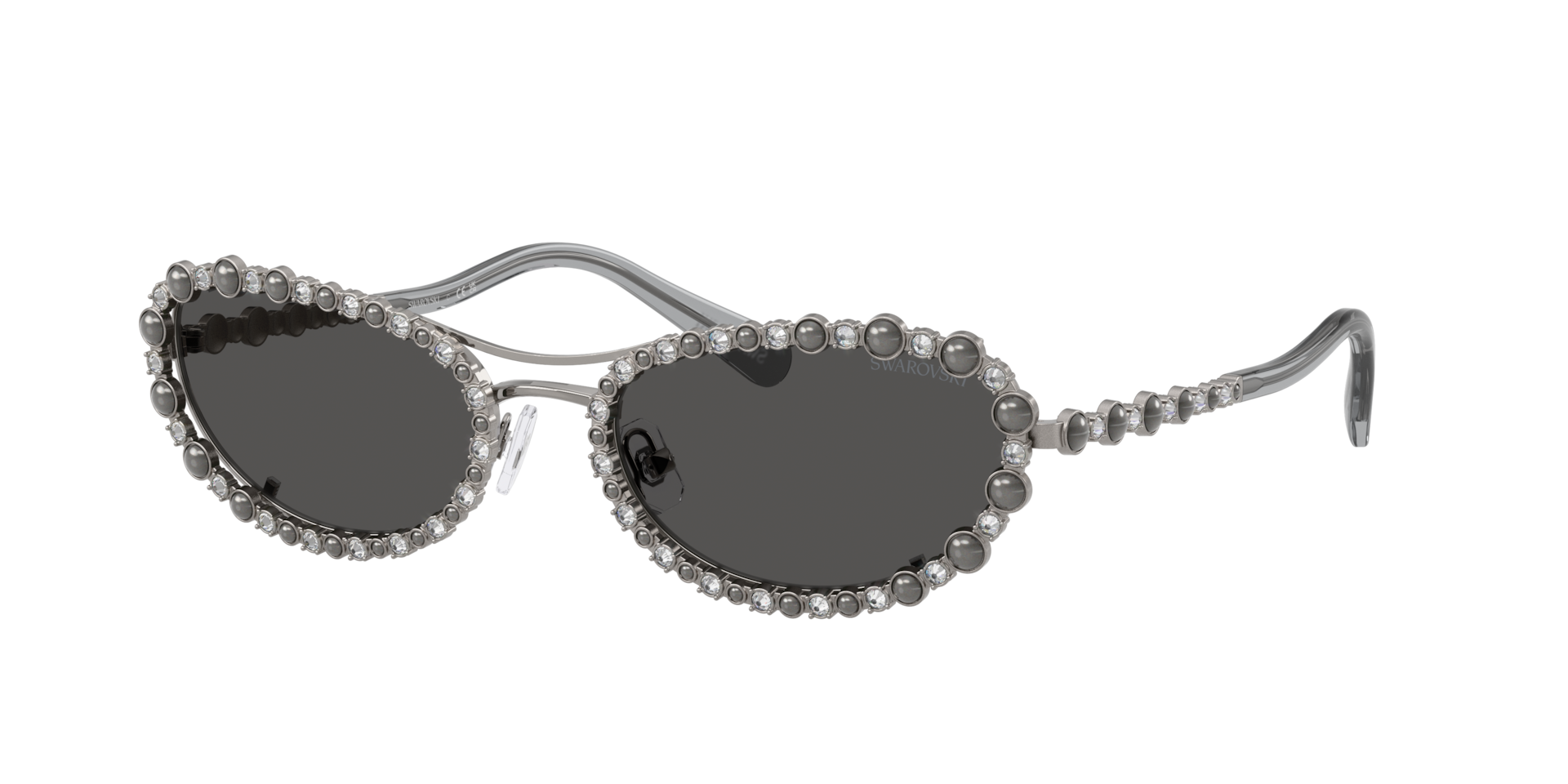 Swarovski Woman Sunglass SK7044 -  Frame color: Gunmetal, Lens color: Dark Grey