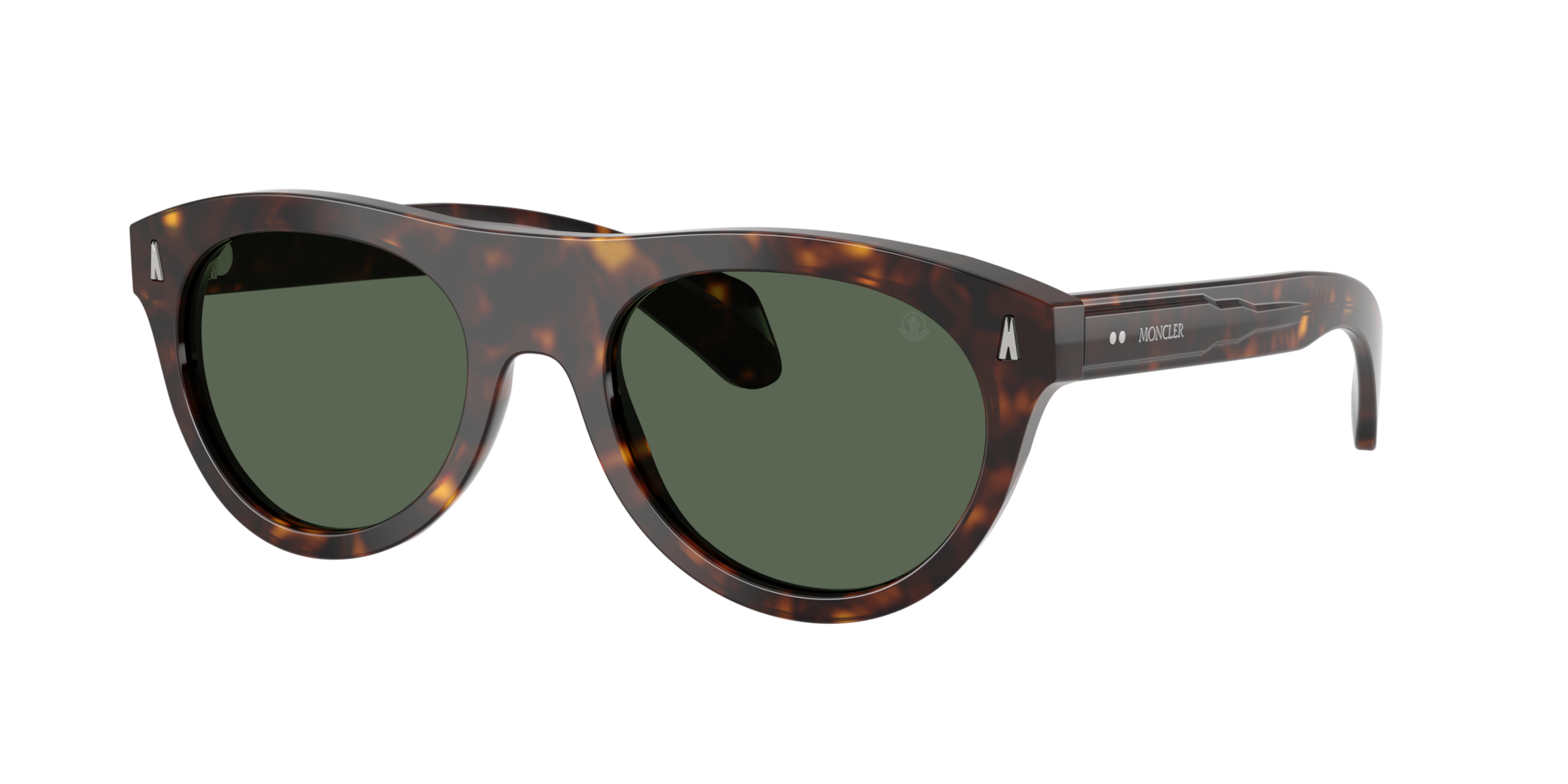 Moncler Unisex Sunglass Splash -  Frame color: Shiny Havana, Lens color: Solid Dark Green