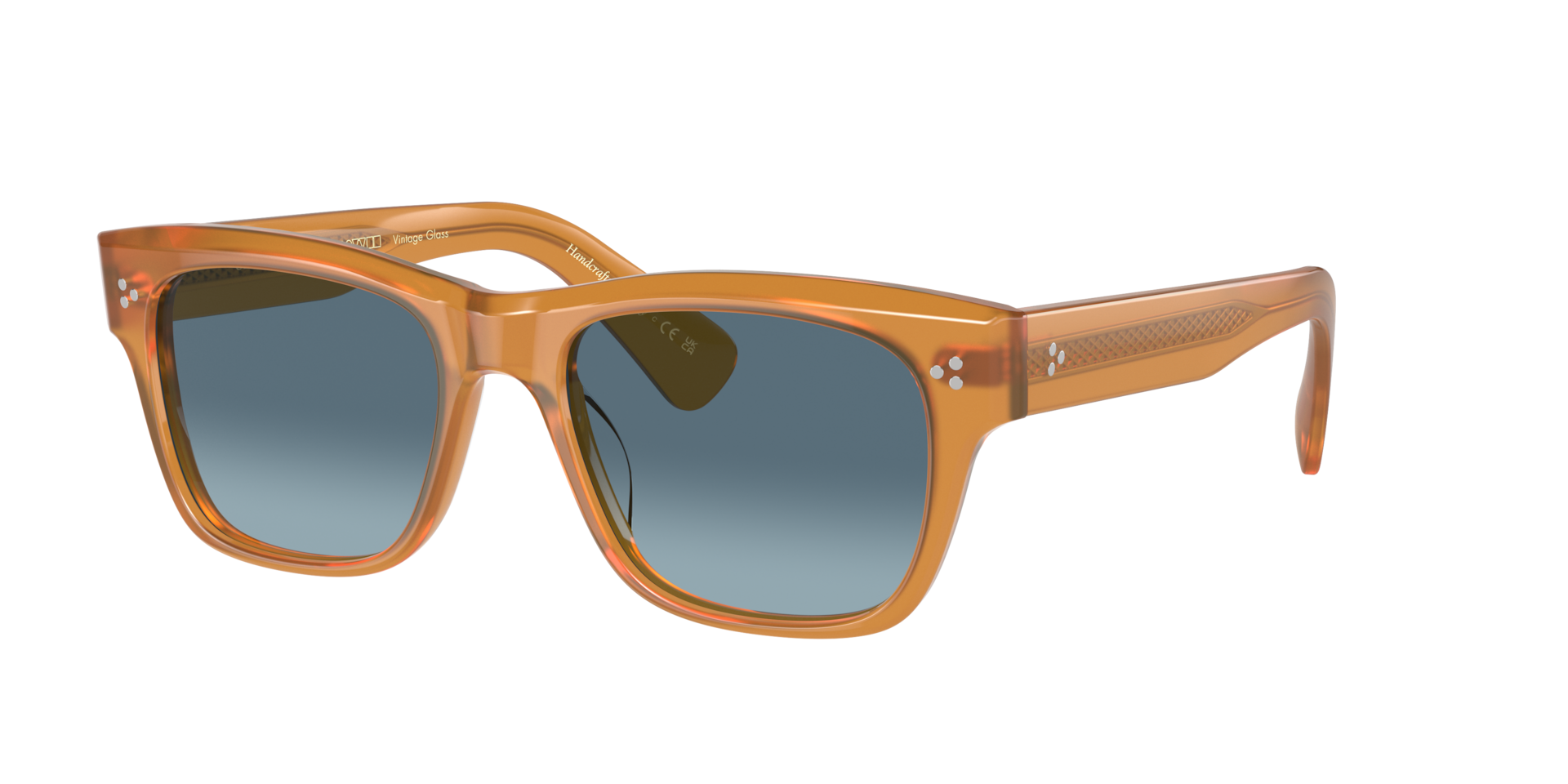 Oliver Peoples Unisex Sunglass Birell Sun - Rahmenfarbe: Bernsteinfarben, Linsenfarbe: Marineblau Verlaufstönung