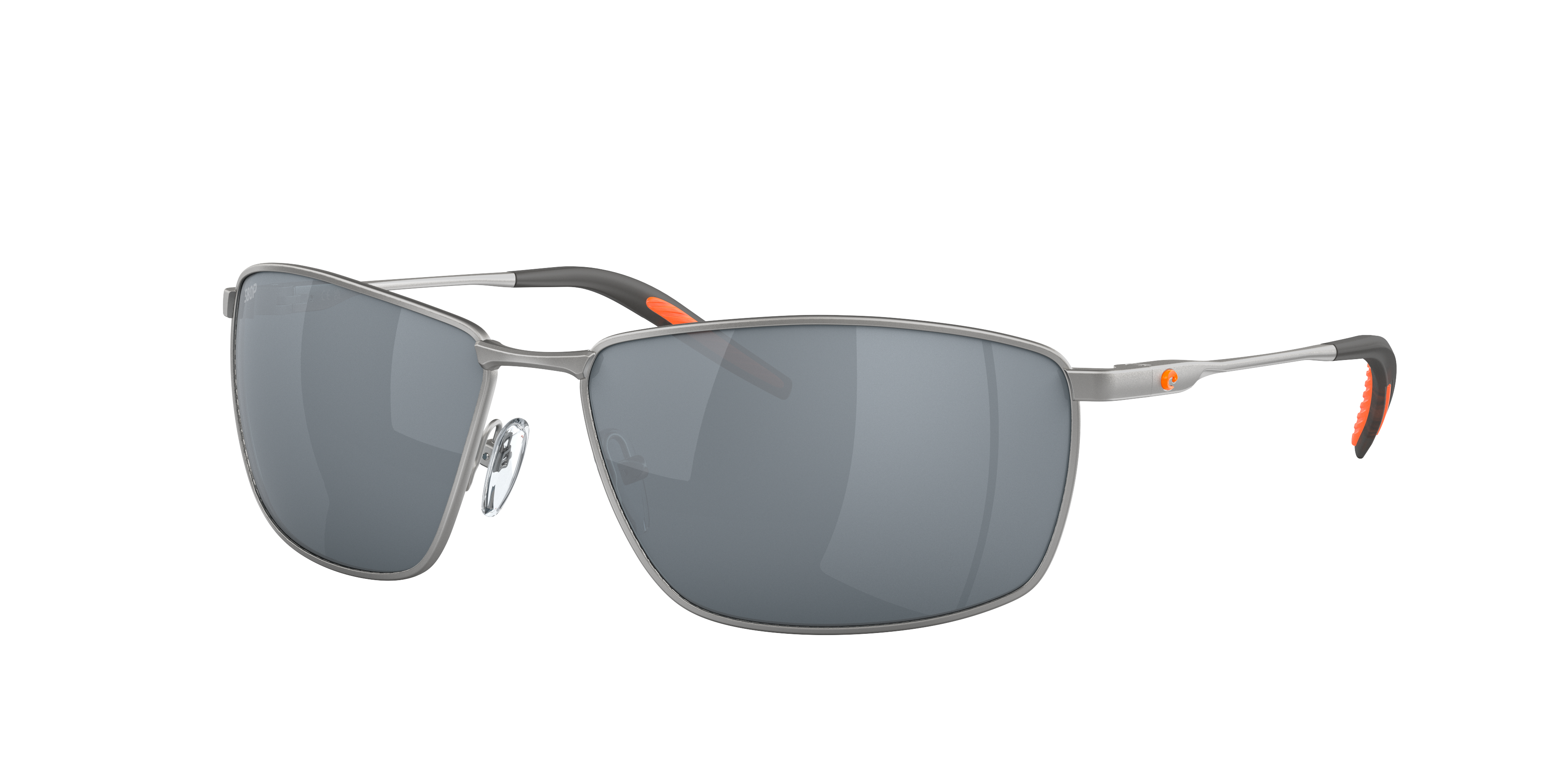 Costa Man Sunglass Turret -  Frame color: Matte Silver, Lens color: Gray Silver Mirror