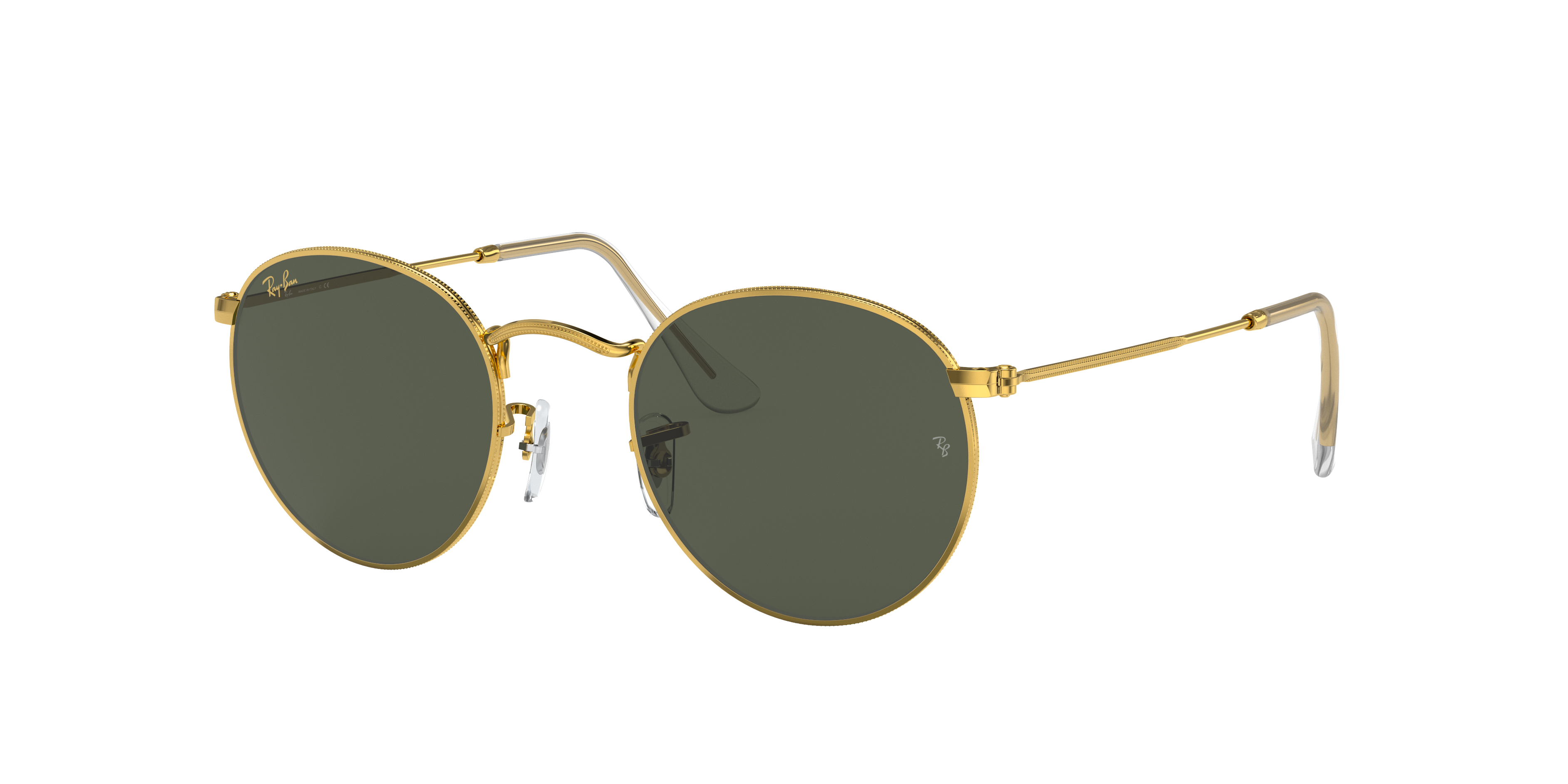 Ray-Ban Man Sunglass Round Metal Legend Gold -  Frame color: Gold, Lens color: G-15 Green