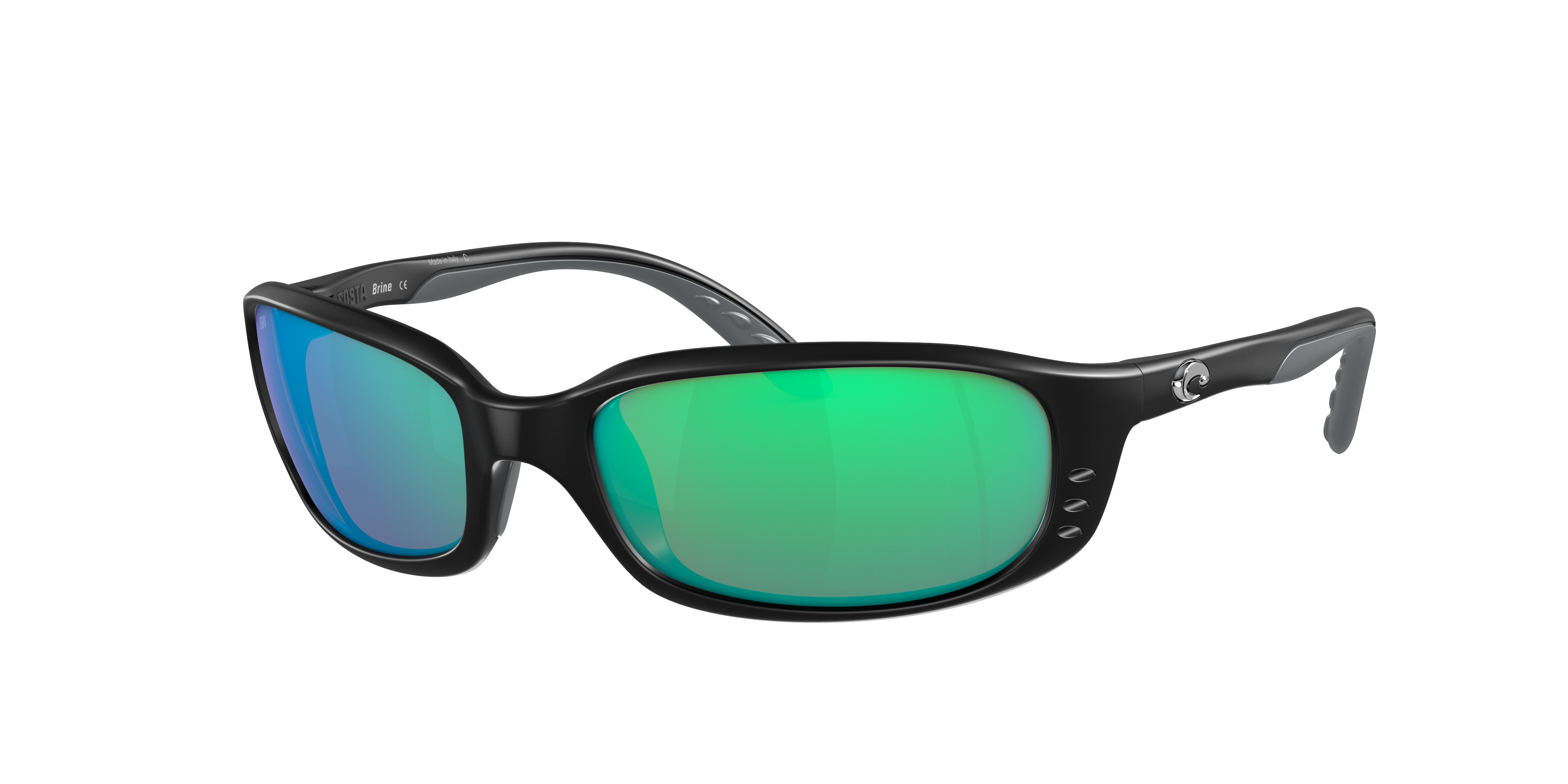 Costa Man Sunglass Brine -  Frame color: Matte Black, Lens color: Green Mirror