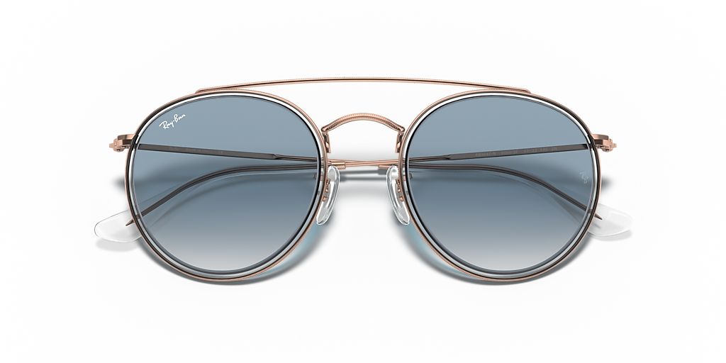 Ray-Ban Round Double Bridge M (51 - 22) with Blue lenses and