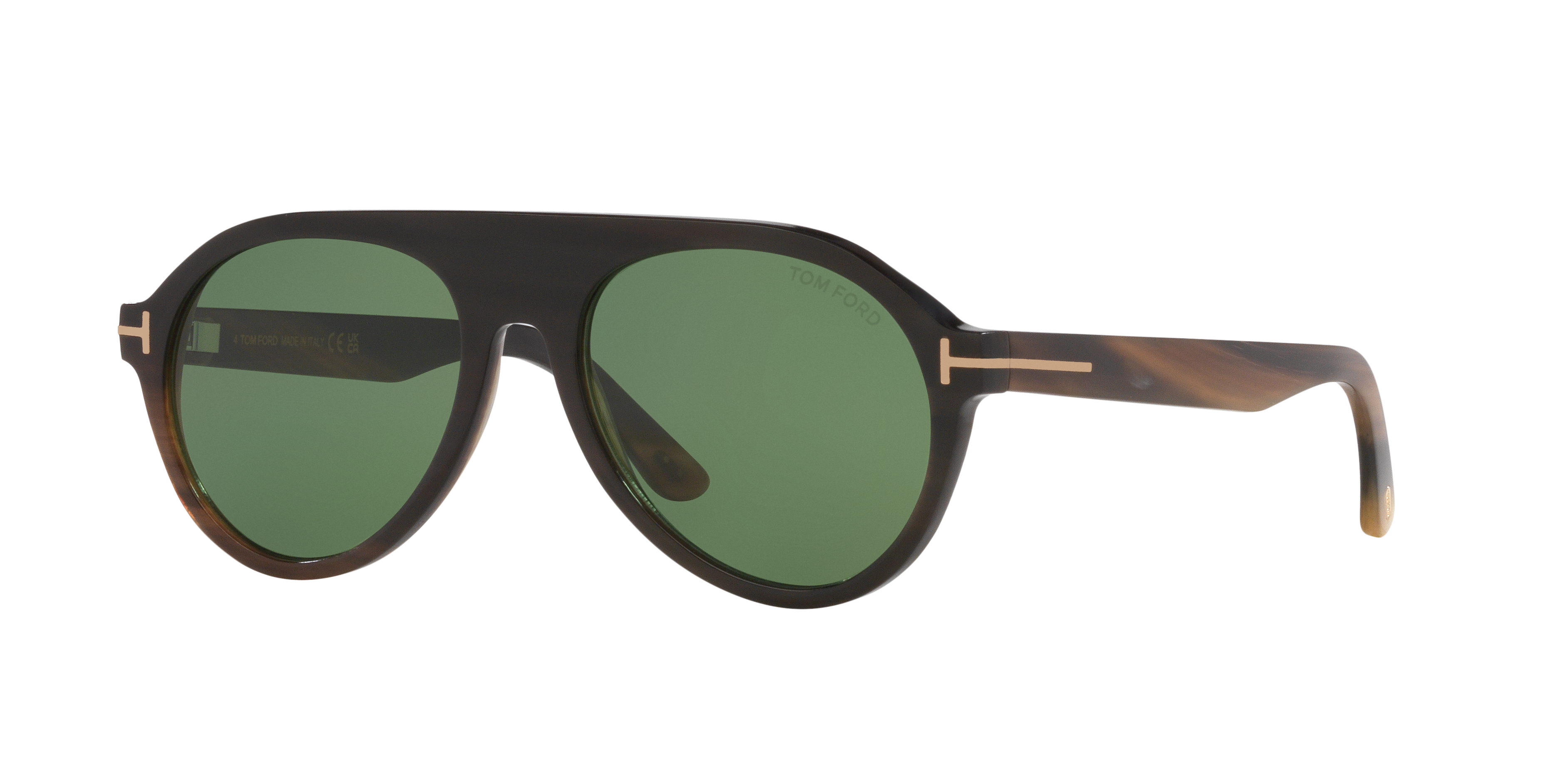 Tom Ford FT1047-P XL (54 - 18) with Green lenses and Brown frame