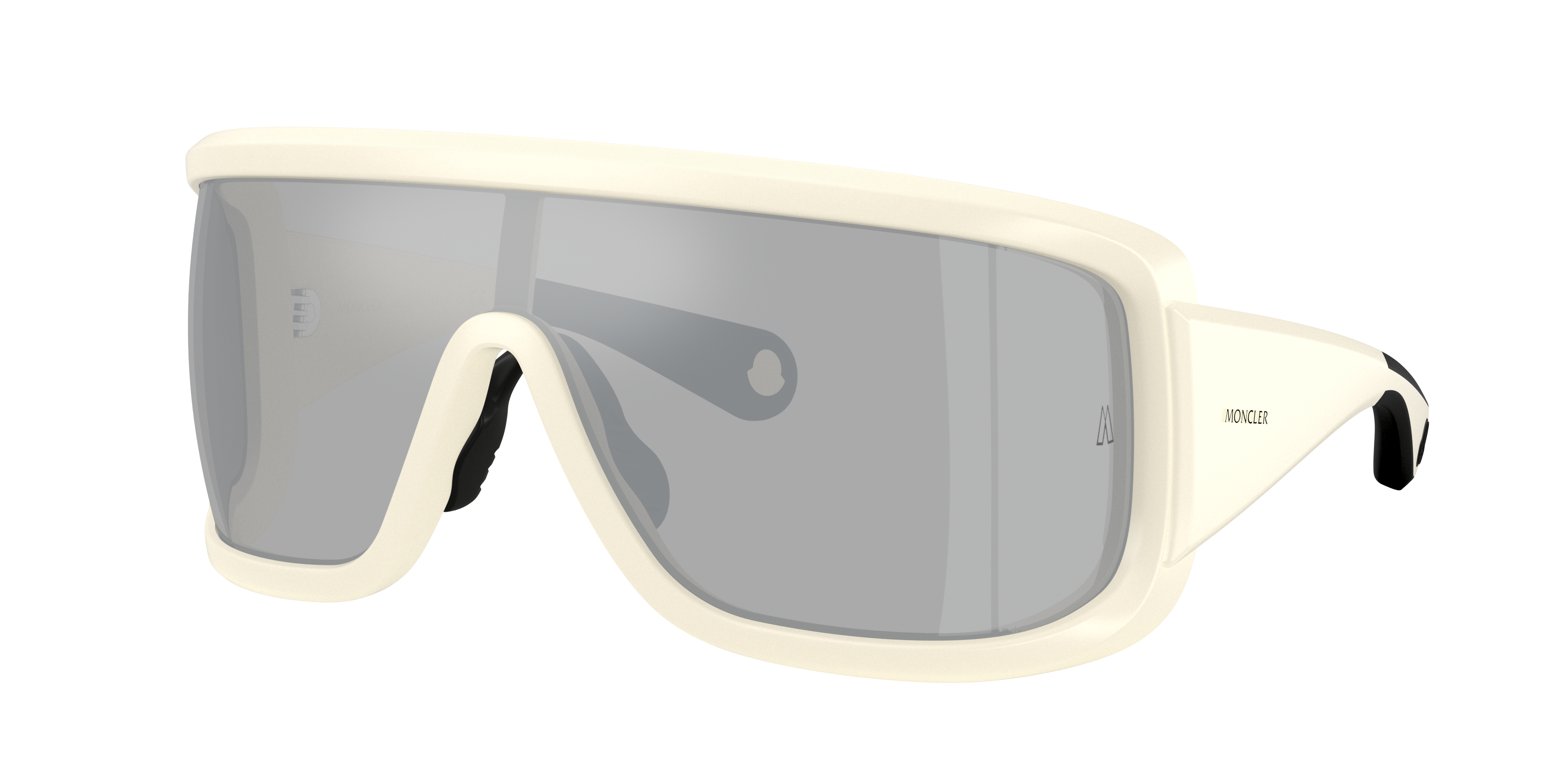 Moncler Unisex Sunglass ME8003 Snowseeker -  Frame color: Matt Butter, Lens color: Clear Mirror Silver