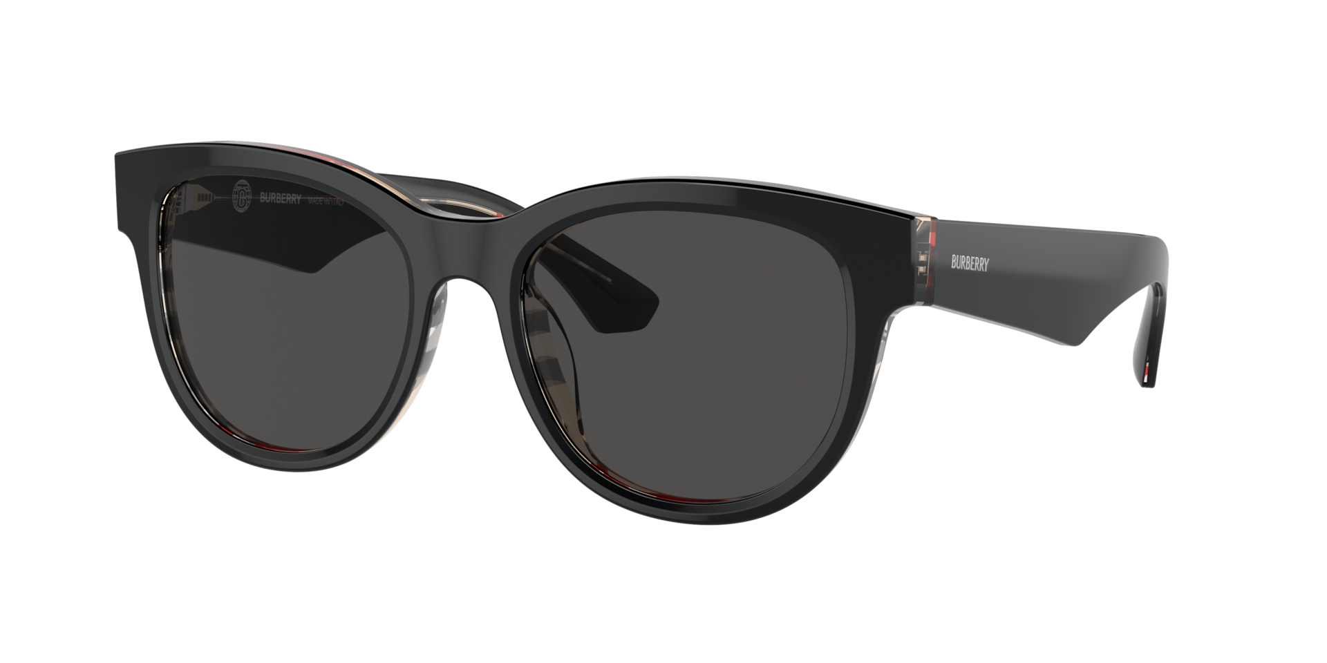 Burberry Woman Sunglass BE4432U -  Frame color: Top Black On Vintage Check, Lens color: Dark Grey